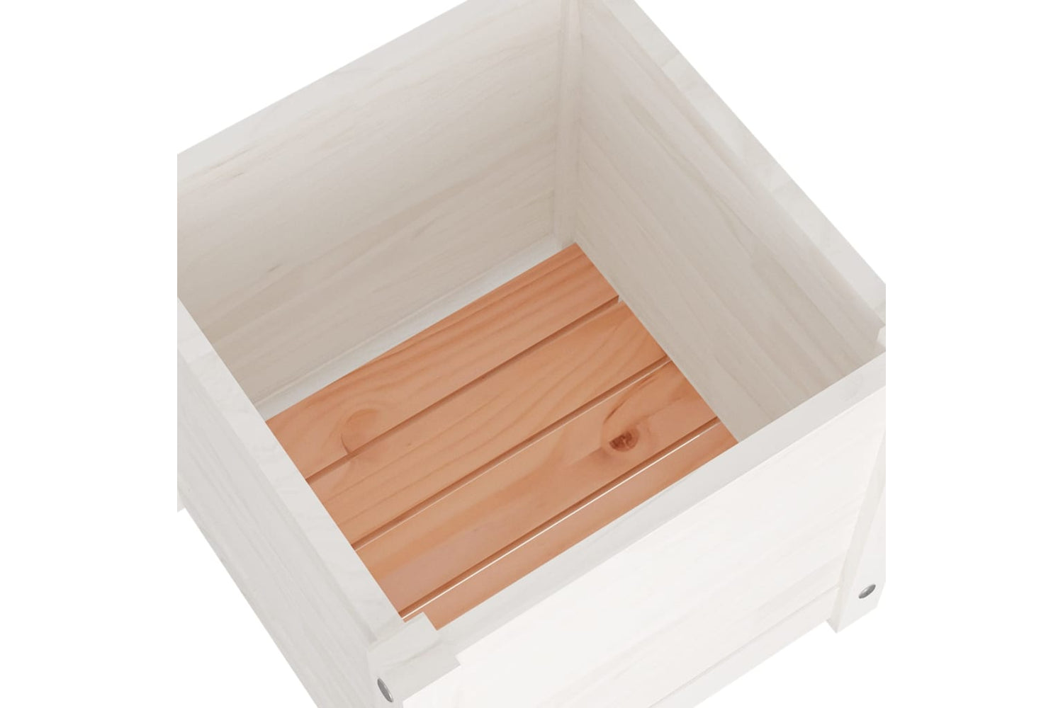 vidaXL 810537 Garden Planters 2 Pcs White 40x40x40cm Solid Pinewood-6