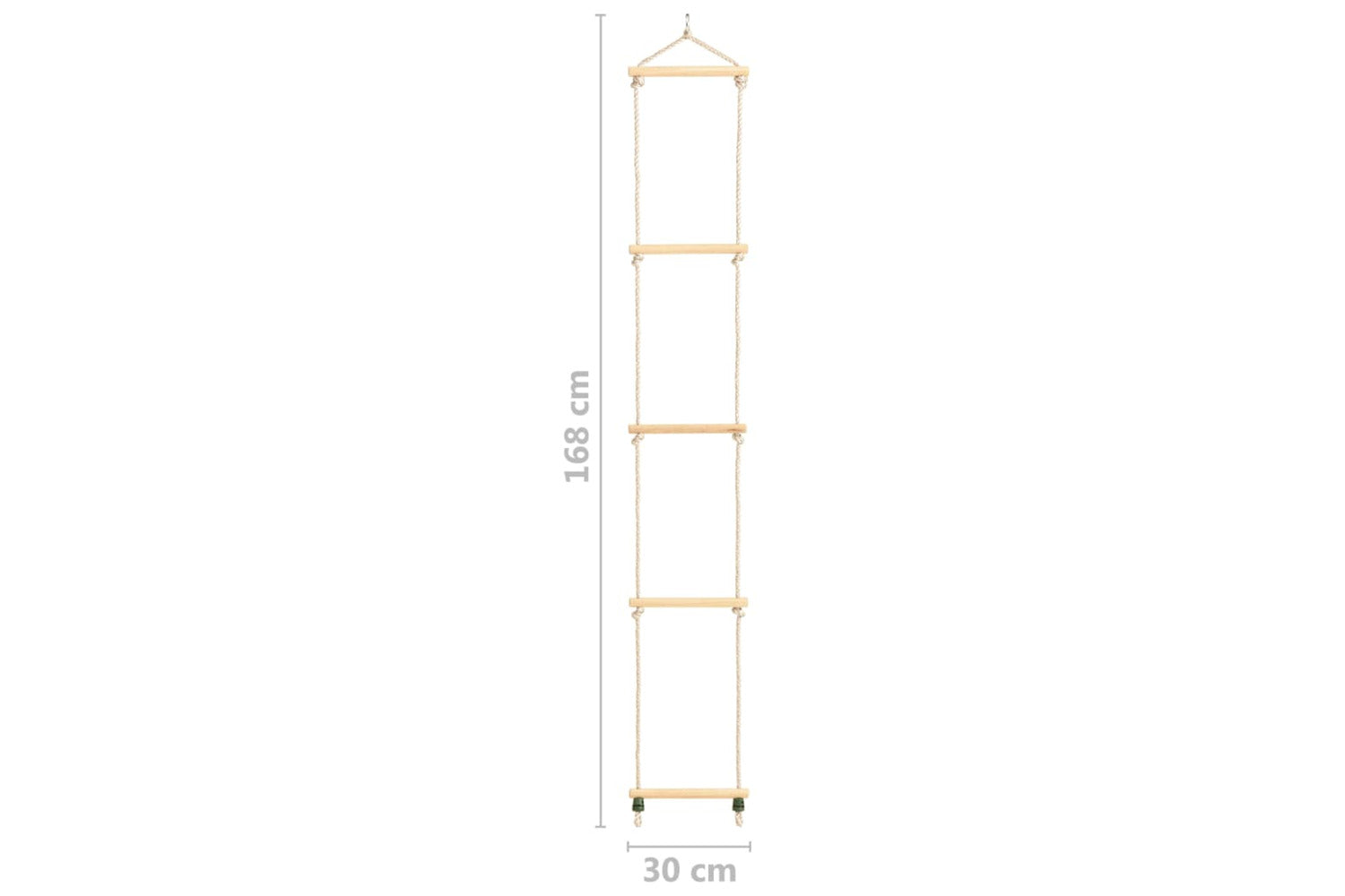 vidaXL 91936 Kid's Rope Ladder Solid Wood And Pe 30x168cm-3