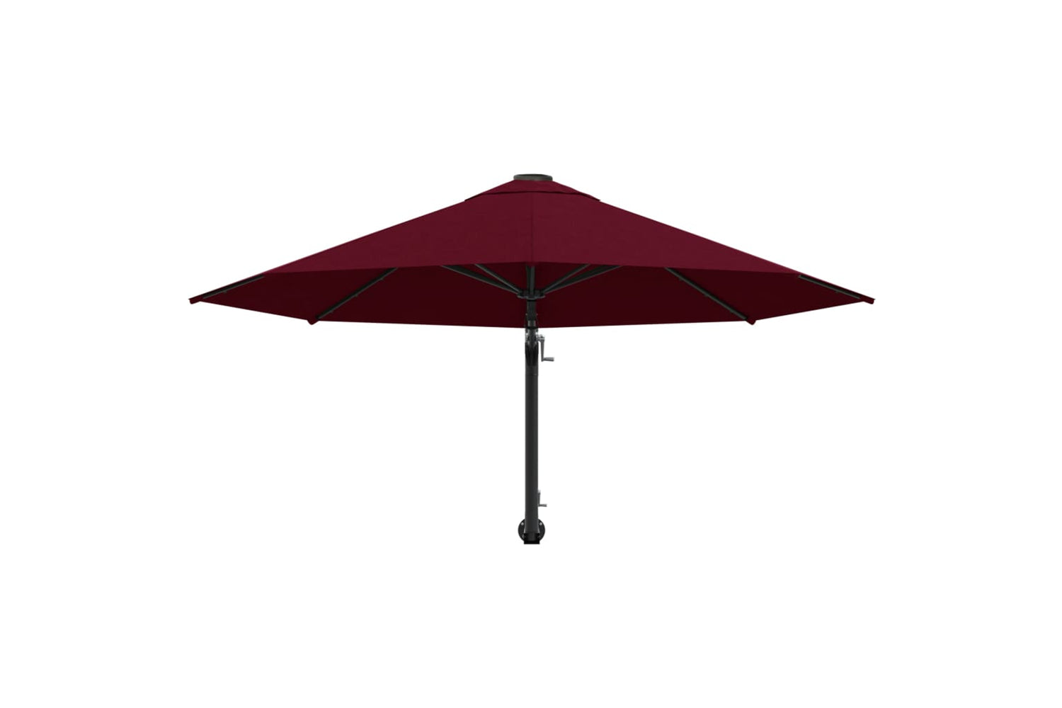 vidaXL Wall-mounted Parasol With Metal Pole 300cm Burgundy-4