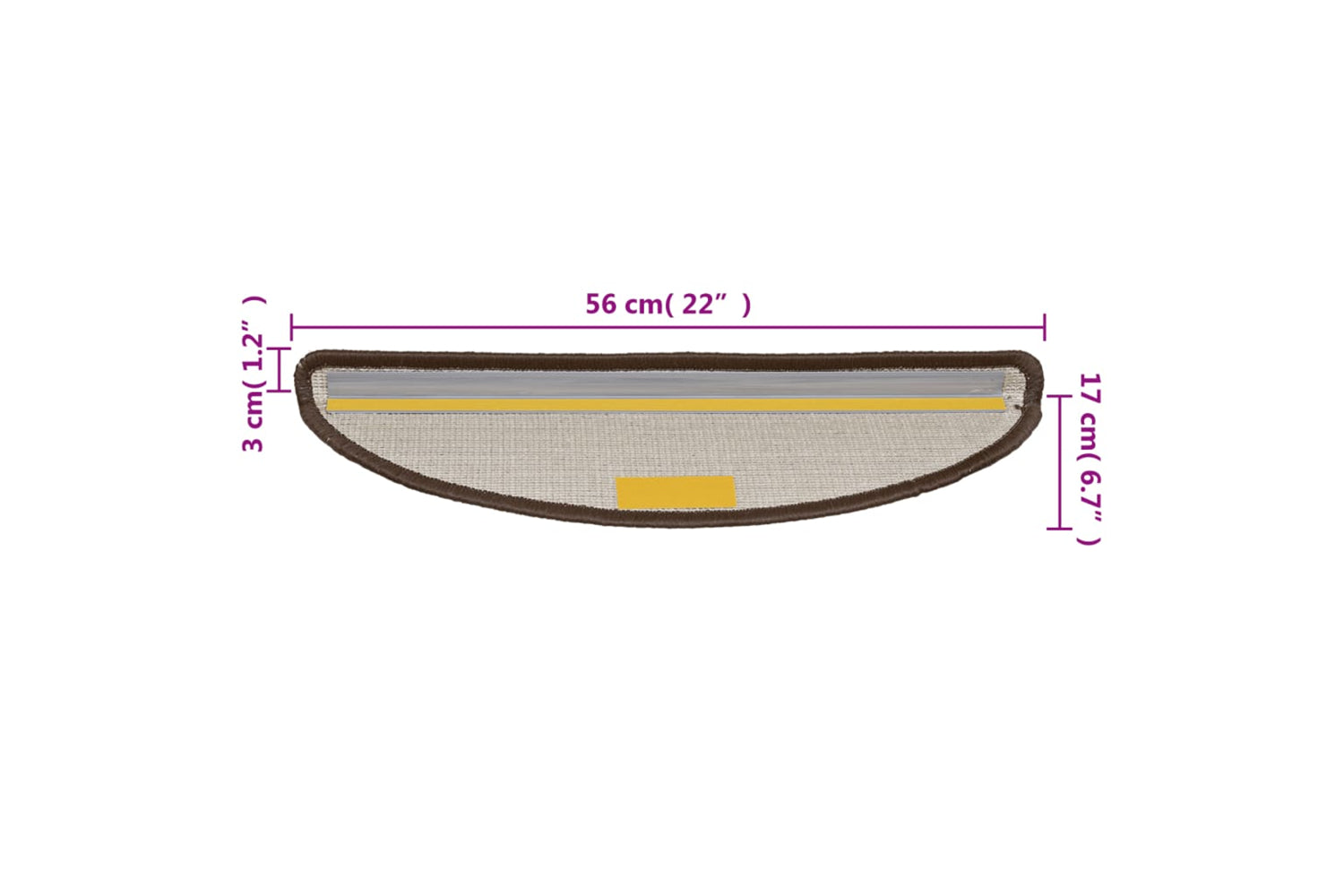vidaXL Stair Mats 10 Pcs 56x17x3cm Brown-7