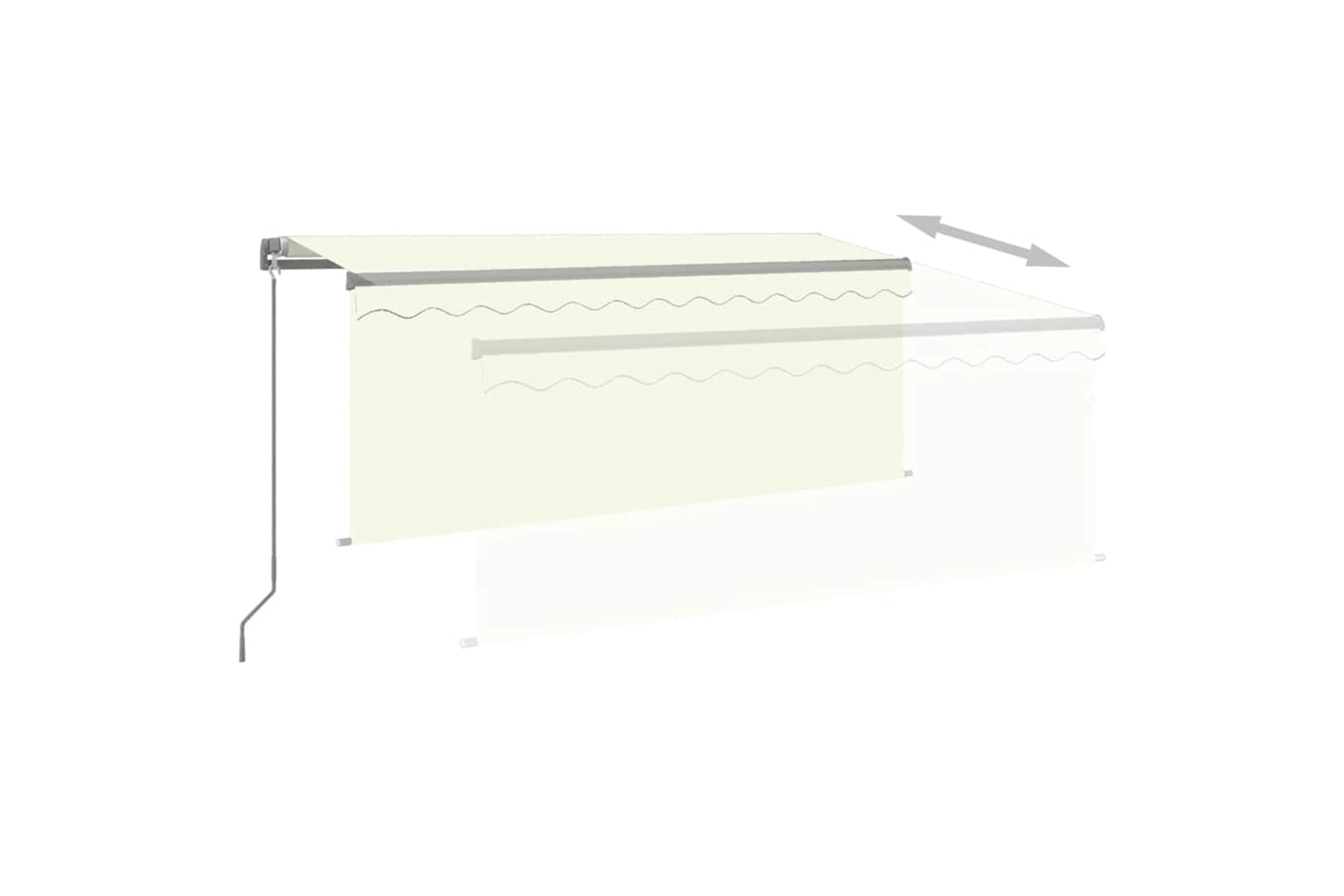 Vidaxl 3069402 Manual Retractable Awning With Blind&led 3.5x2.5m Cream-3