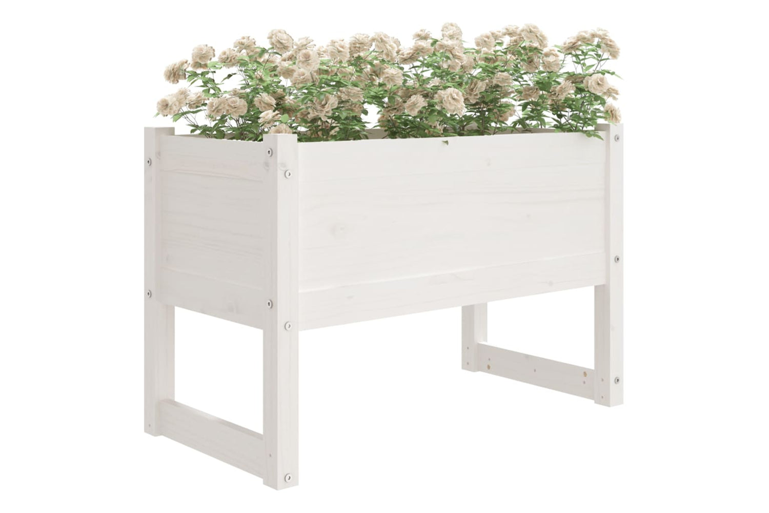 vidaXL 822118 Planter White 78x40x52cm Solid Wood Pine-2