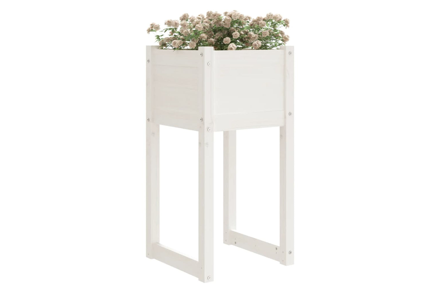 vidaXL 822124 Planter White 40x40x81cm Solid Wood Pine-2