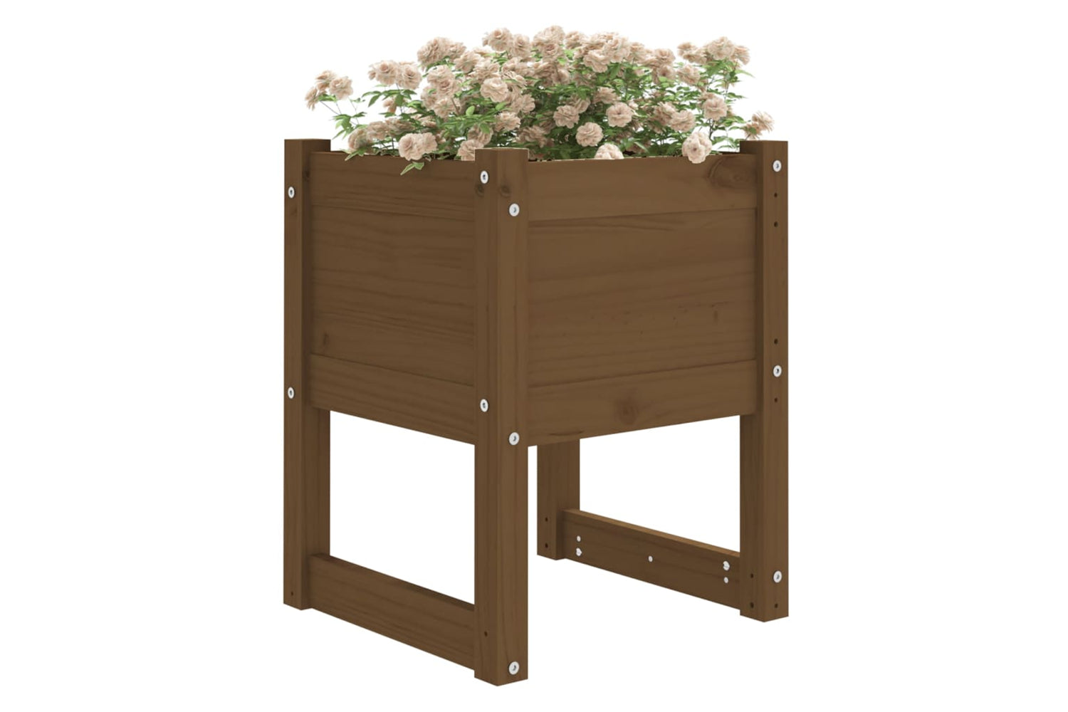 vidaXL 822114 Planters 2 Pcs Honey Brown 40x40x52.5cm Solid Wood Pine-2