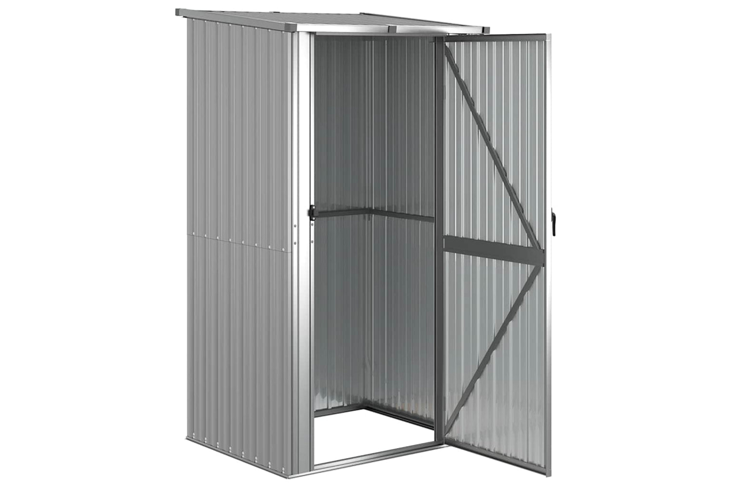 vidaXL 150900 Garden Shed Grey 118.5x97x209.5cm Galvanised Steel-2