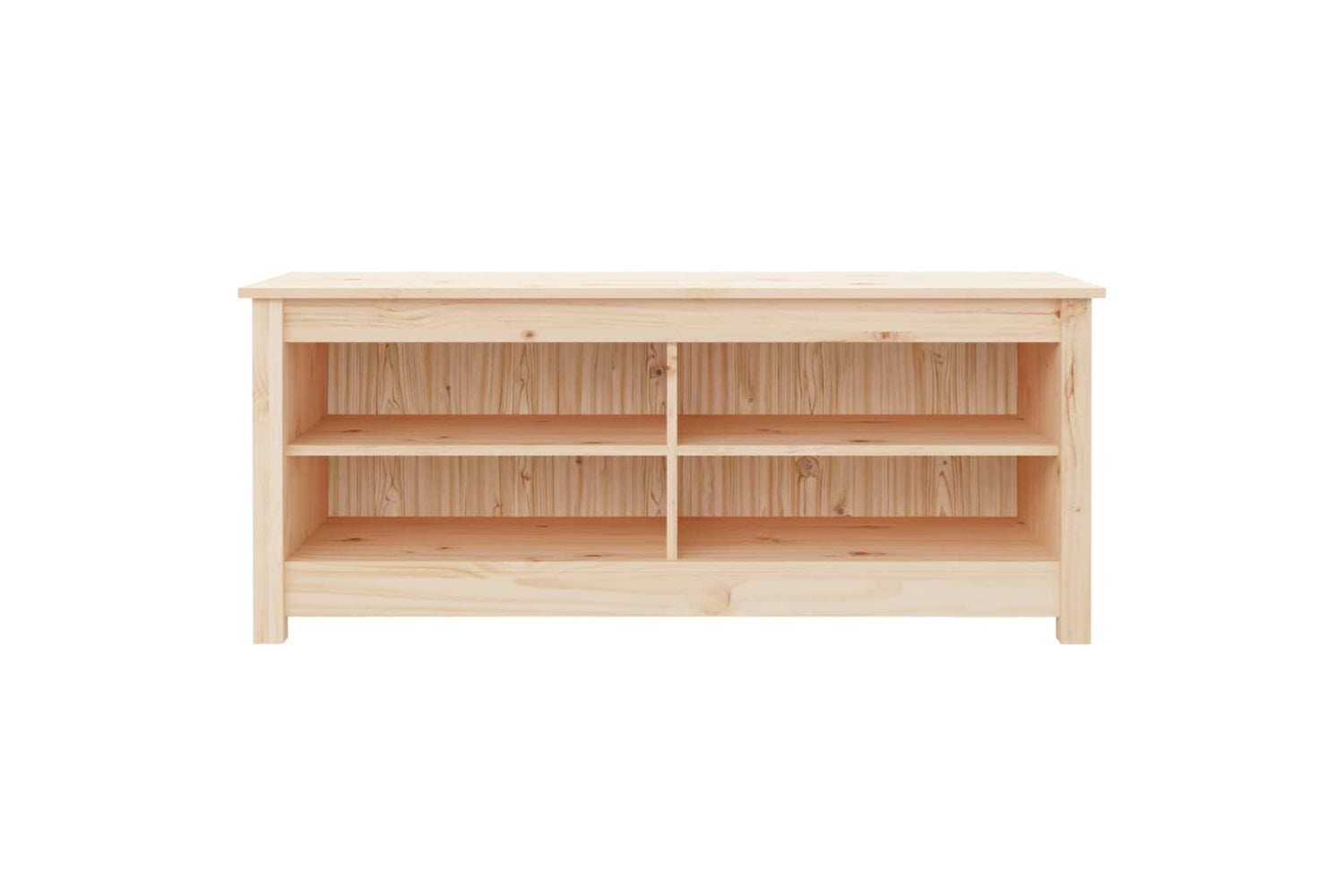 vidaXL 813774 Shoe Bench 110x38x45.5cm Solid Wood Pine-2