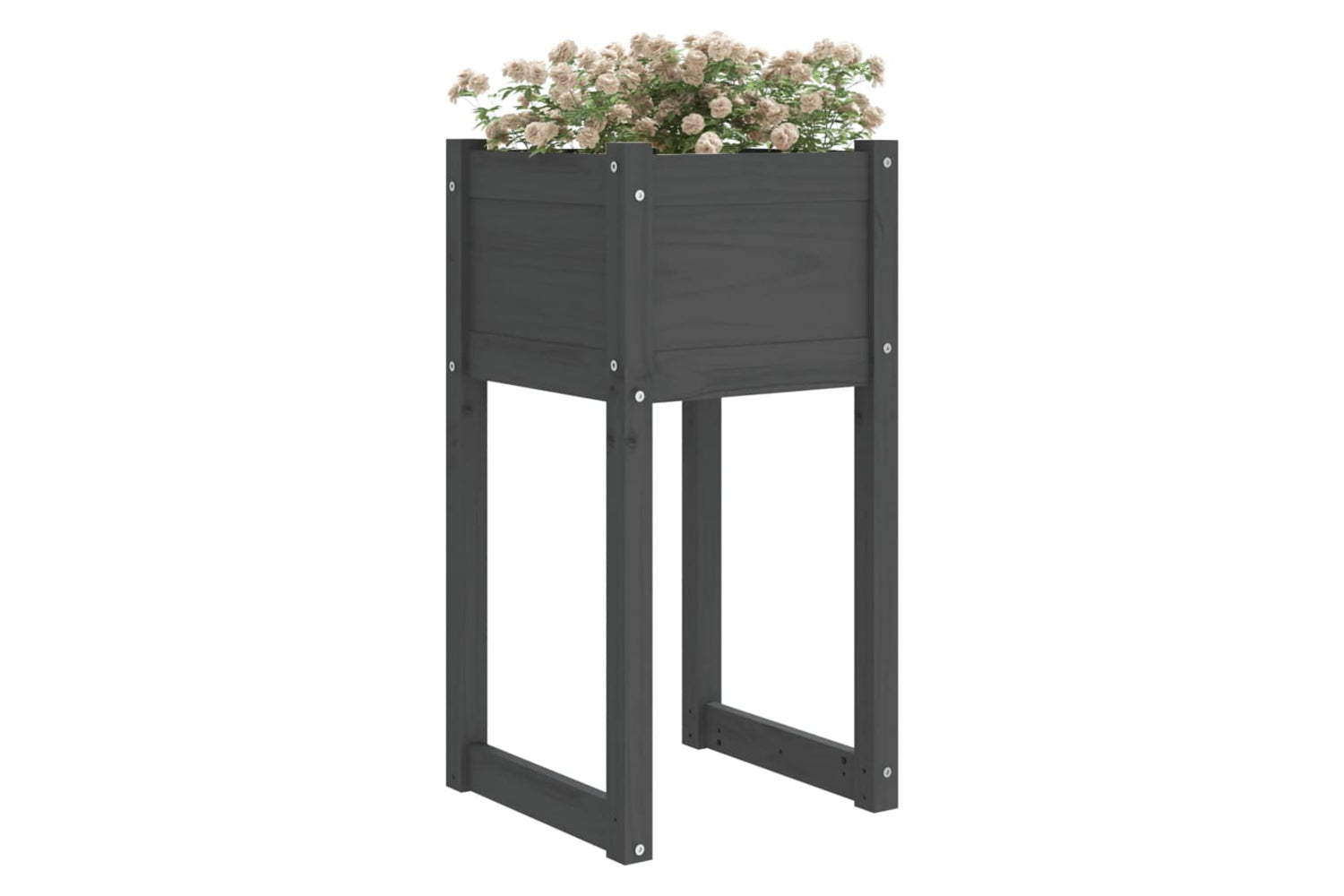 vidaXL 822126 Planter Grey 40x40x81cm Solid Wood Pine-2