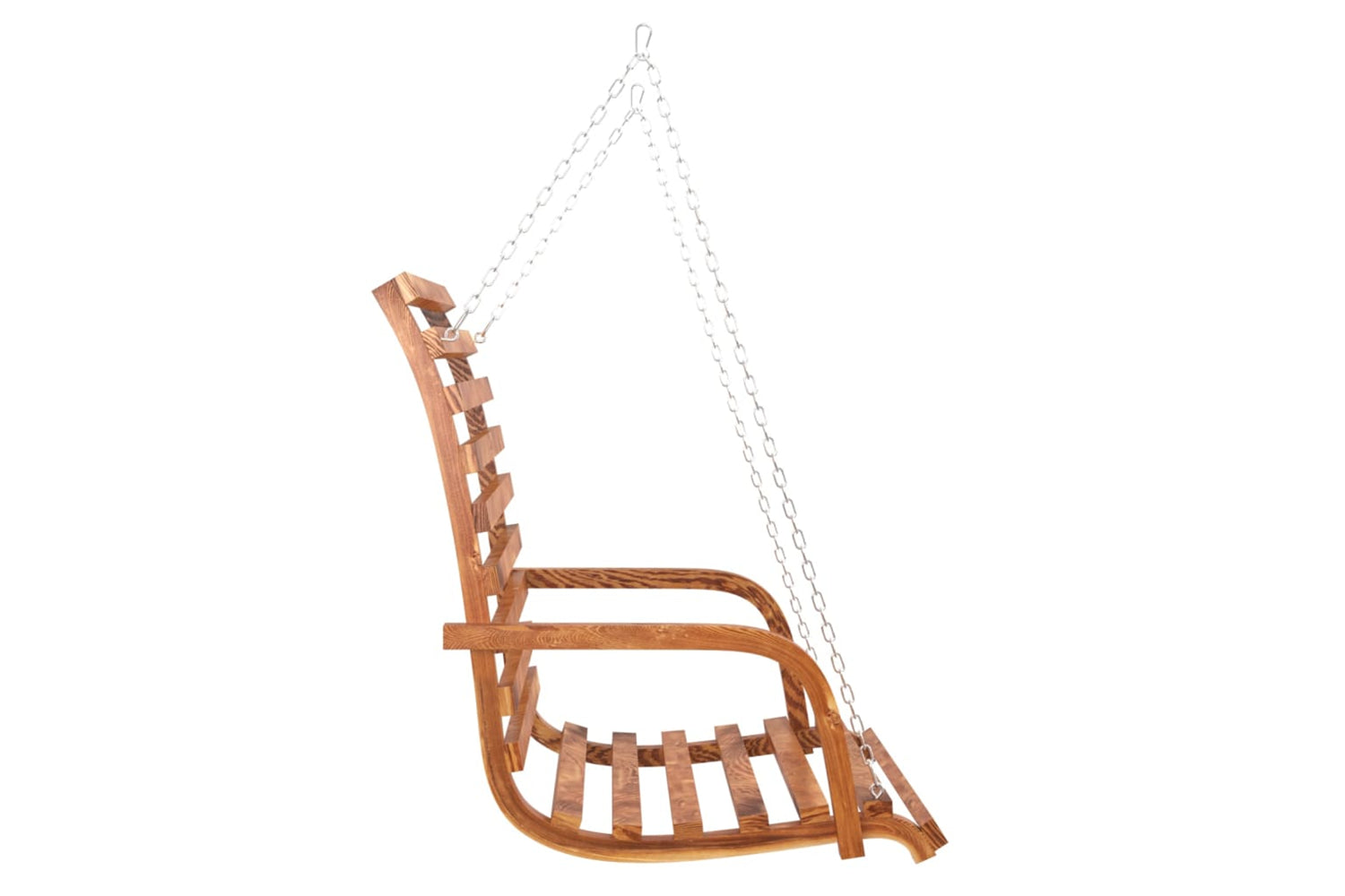 vidaXL Swing Bench Solid Bent Wood With Teak Finish 126x63x92cm-3