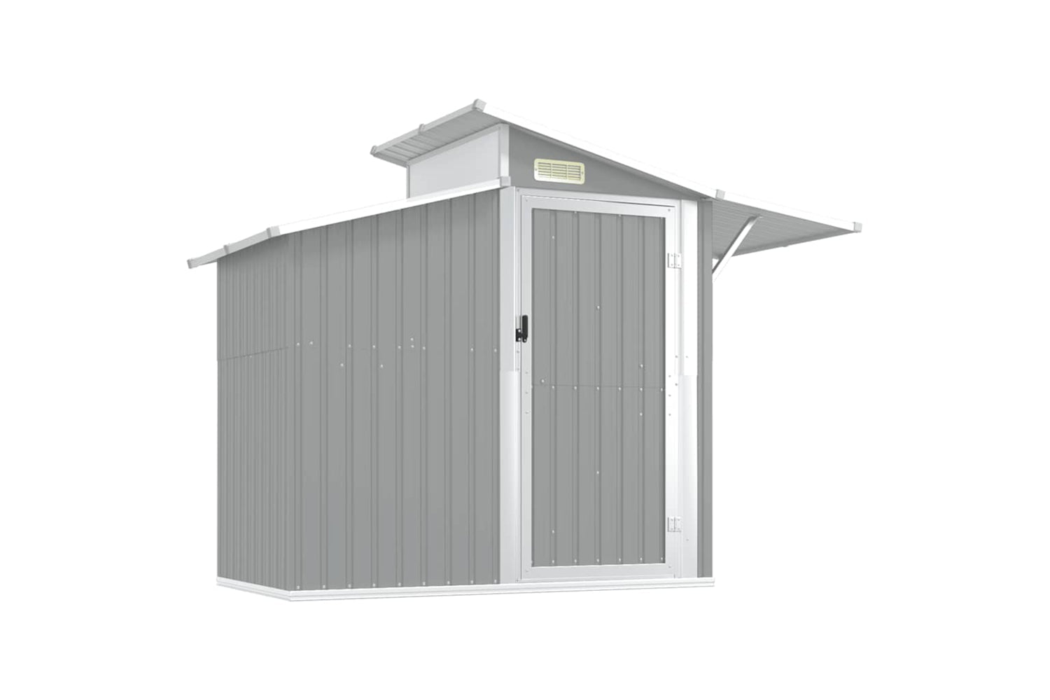 vidaXL 316243 Garden Shed Grey 270x130x208.5cm Galvanised Steel-2