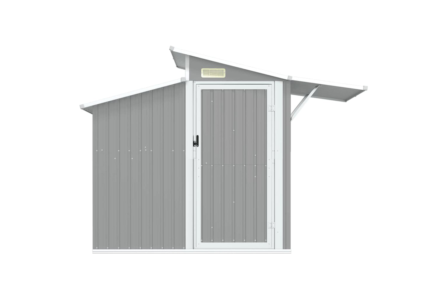 vidaXL 316243 Garden Shed Grey 270x130x208.5cm Galvanised Steel-3