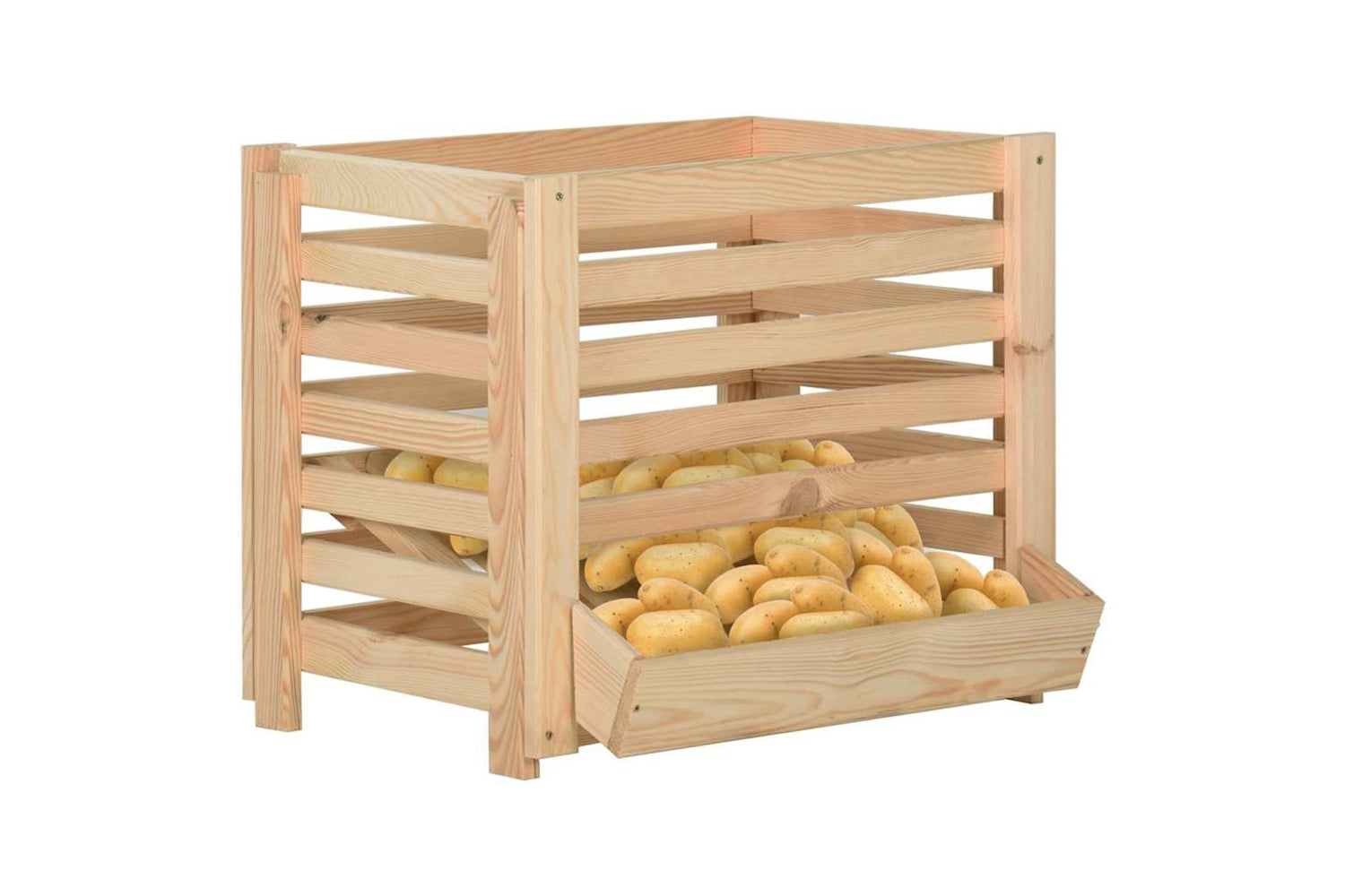 vidaXL 327328 Potato Box 60x40x50cm Solid Pinewood-2