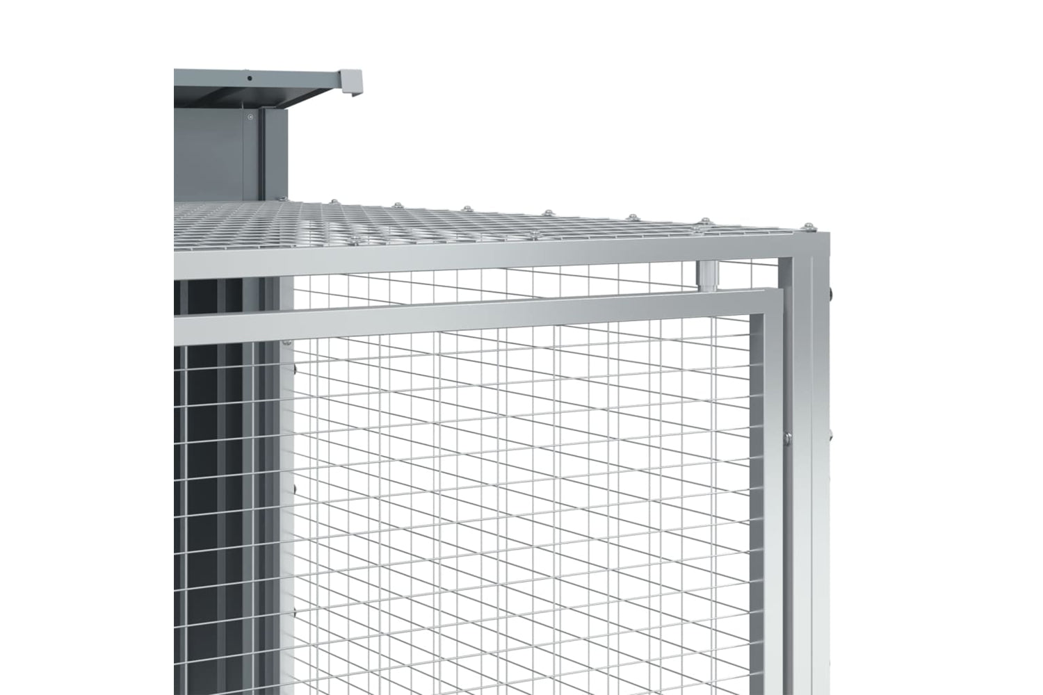 vidaXL 3214224 Dog House With Run Anthracite 197x194x110cm Galvanised Steel-7