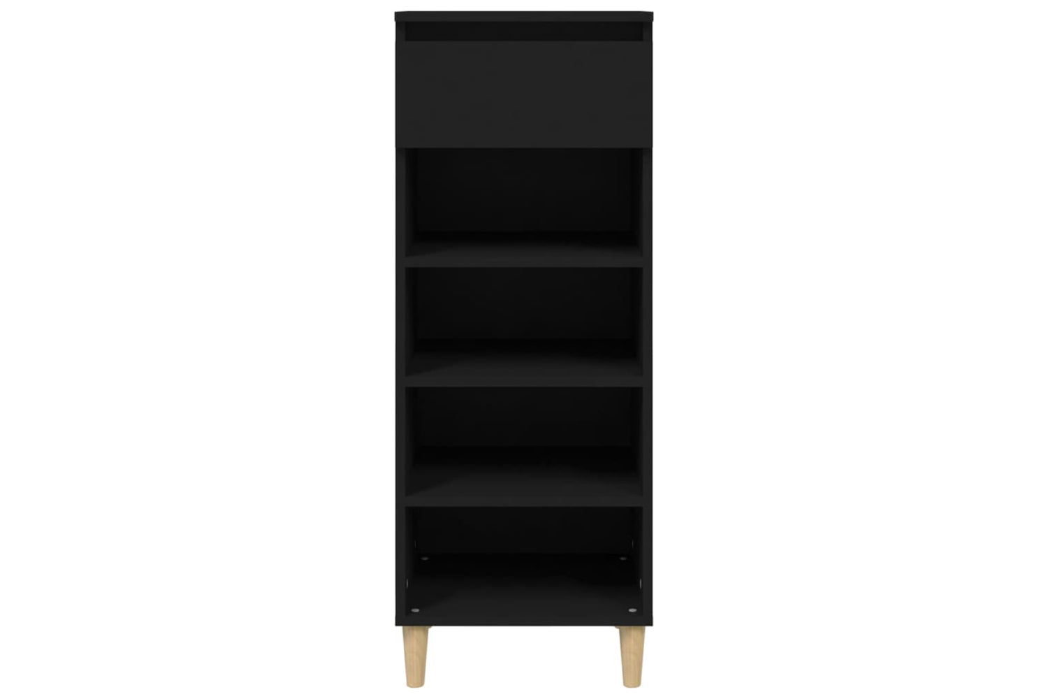 vidaXL 819773 Shoe Cabinet Black 40x36x105cm Engineered Wood-2