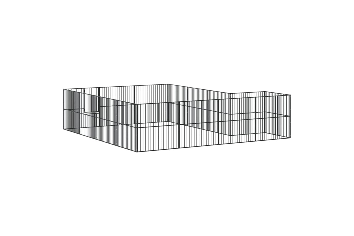Vidaxl 3209559 Dog Playpen 16 Panels Black Galvanised Steel-5