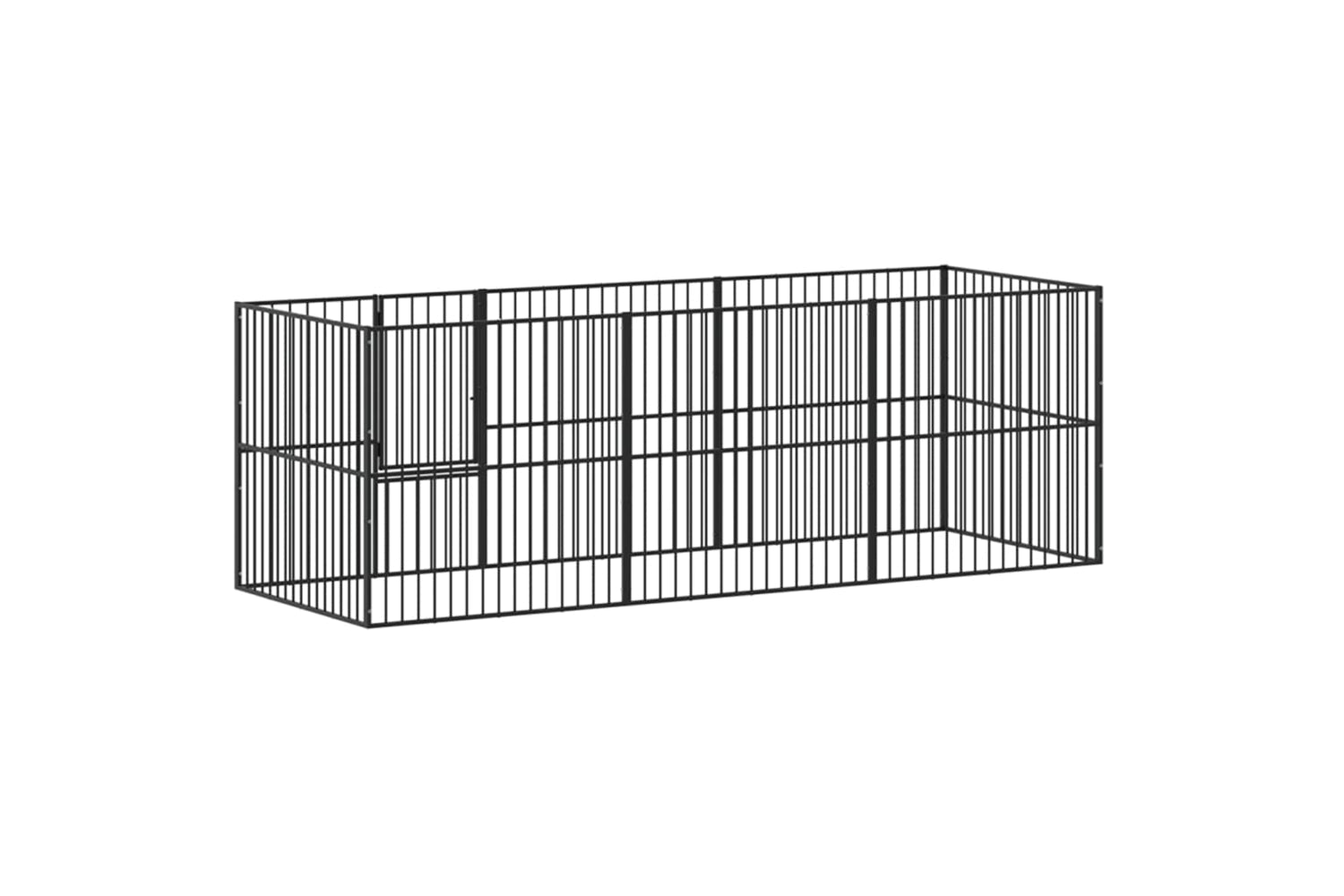 Vidaxl 3209557 Dog Playpen 8 Panels Black Galvanised Steel-5