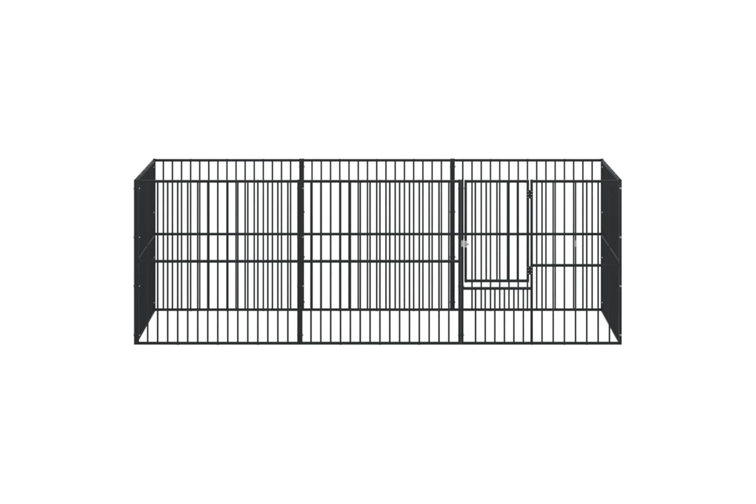 Vidaxl 3209557 Dog Playpen 8 Panels Black Galvanised Steel-3
