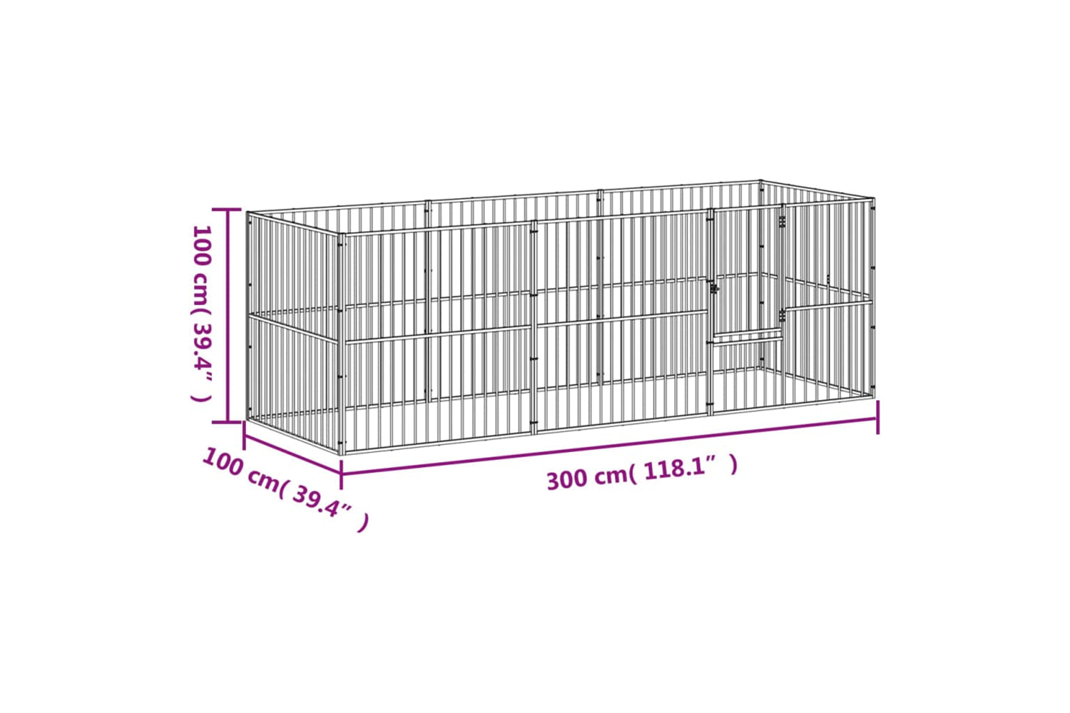 Vidaxl 3209557 Dog Playpen 8 Panels Black Galvanised Steel-8