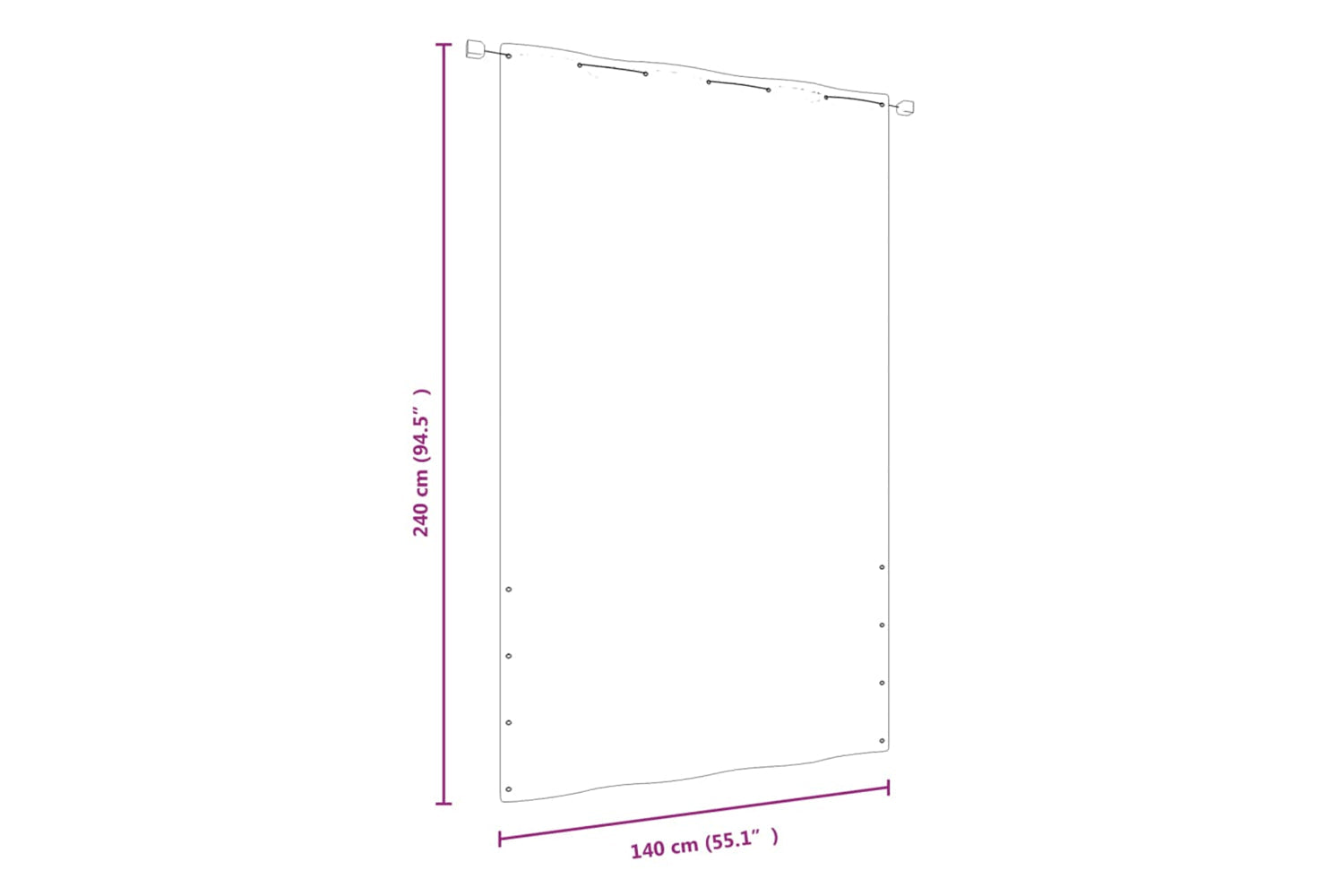 vidaXL 148546 Balcony Screen Red 140x240cm Oxford Fabric-5