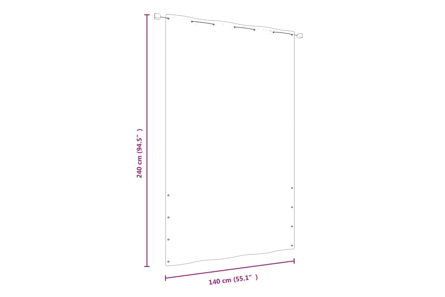 vidaXL 148556 Balcony Screen Black 140x240cm Oxford Fabric-5