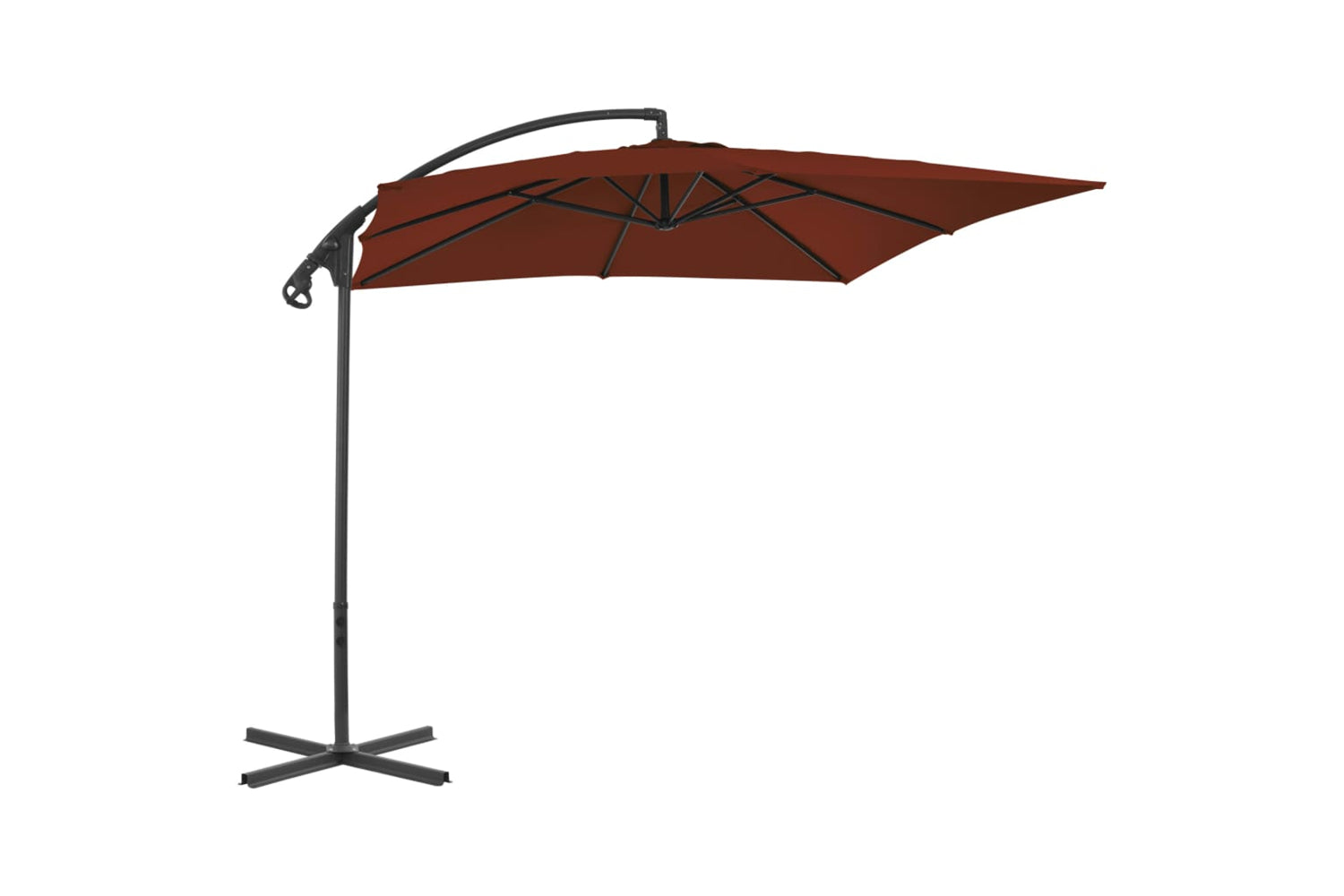 vidaXL 312511 Cantilever Umbrella With Steel Pole 250x250cm Terracotta-3