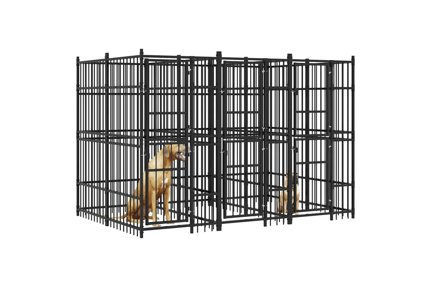 Vidaxl 3097939 Outdoor Dog Kennel Steel 7.37 M2-3