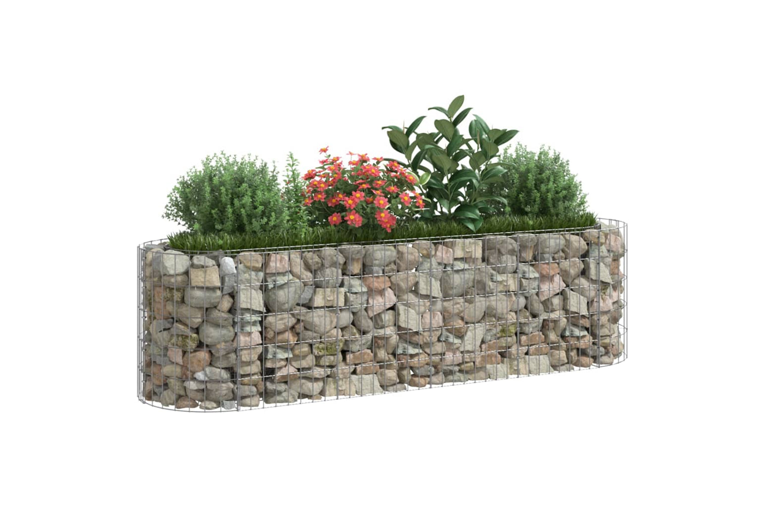 vidaXL 152025 Gabion Raised Bed Galvanised Iron 190x50x50cm-2