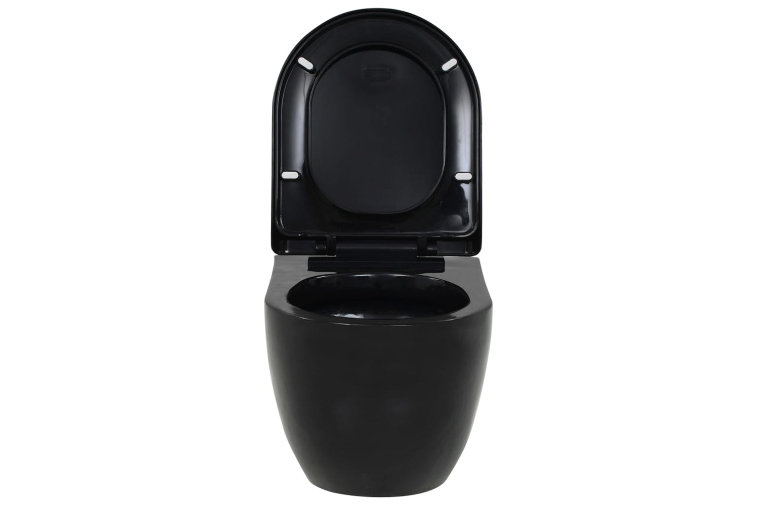vidaXL 3054479 Wall-Hung Toilet with Concealed Cistern Ceramic | Black-7