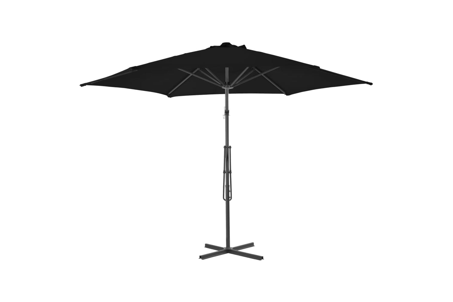 vidaXL 312520 Outdoor Parasol With Steel Pole Black 300x230cm-3