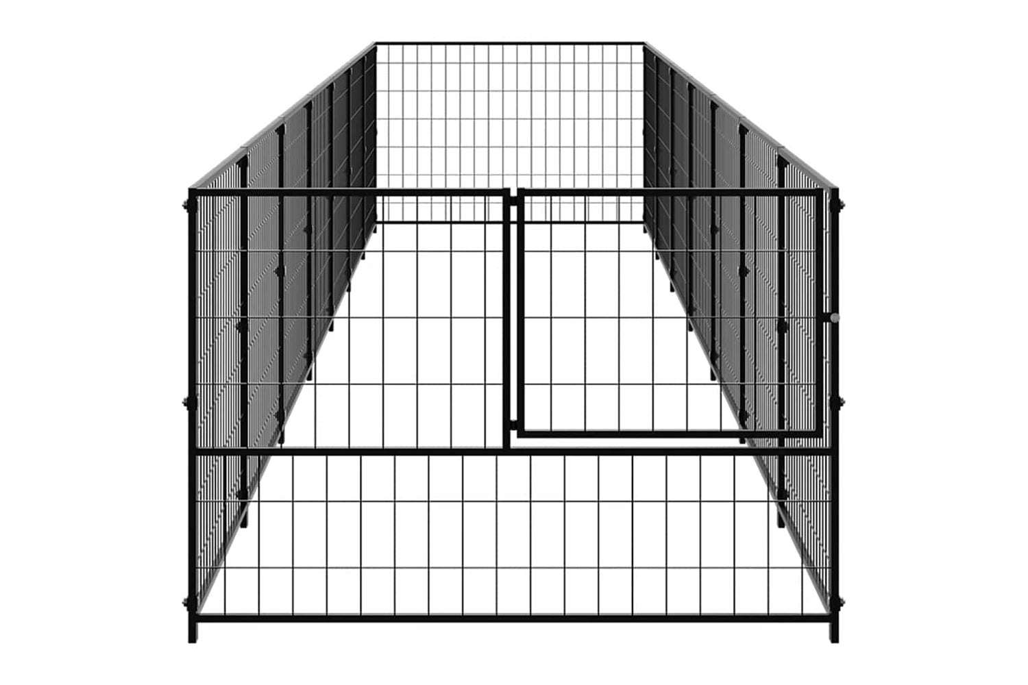 Vidaxl 3082097 Dog Kennel Black 7 M2 Steel-3