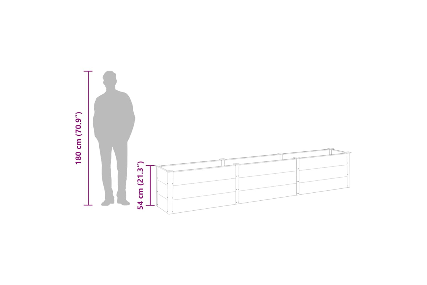 vidaXL 318099 Garden Raised Bed 300x50x54cm Wpc Grey-7
