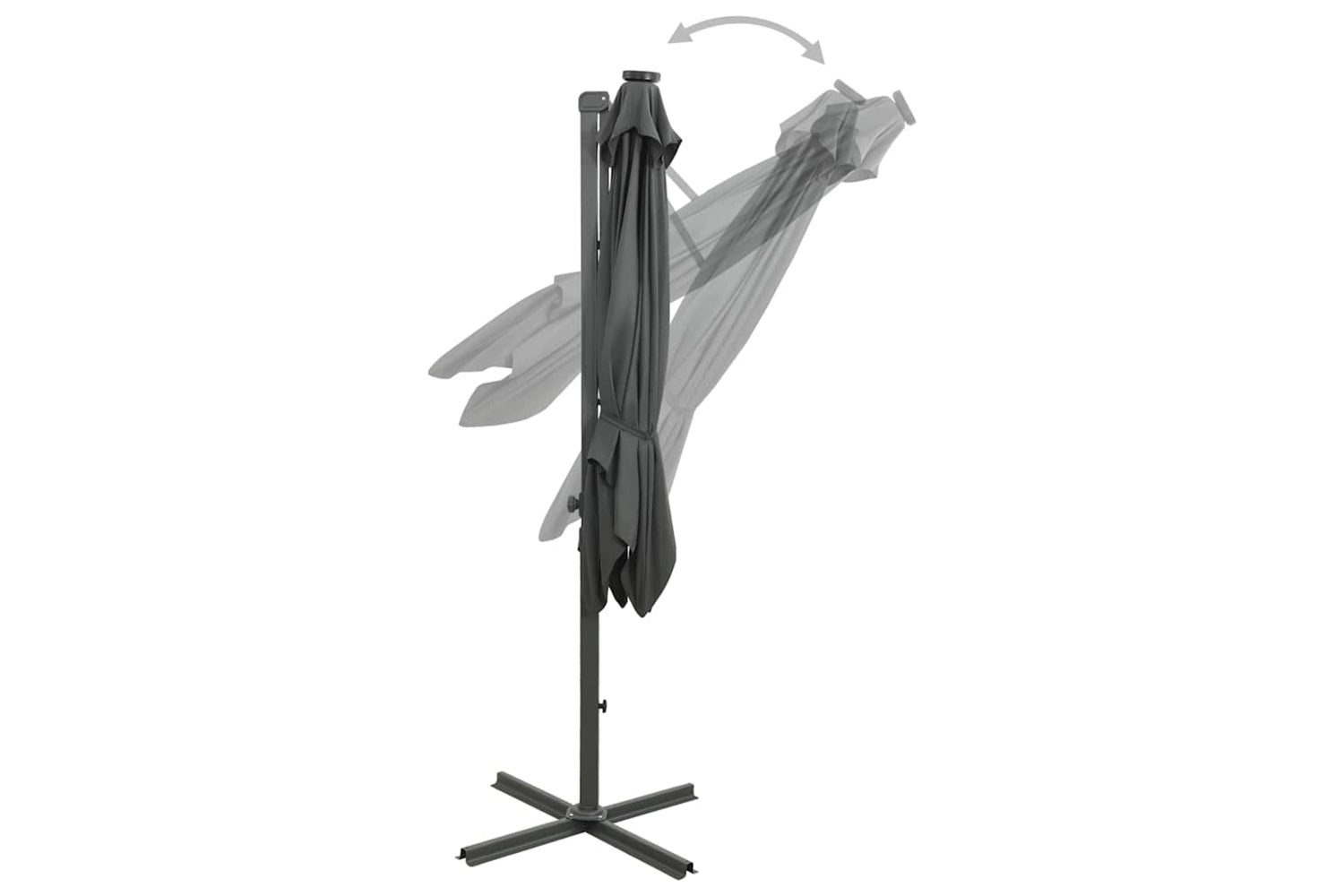 Vidaxl 312330 Cantilever Umbrella With Pole And Led Lights Anthracite 300 Cm-8