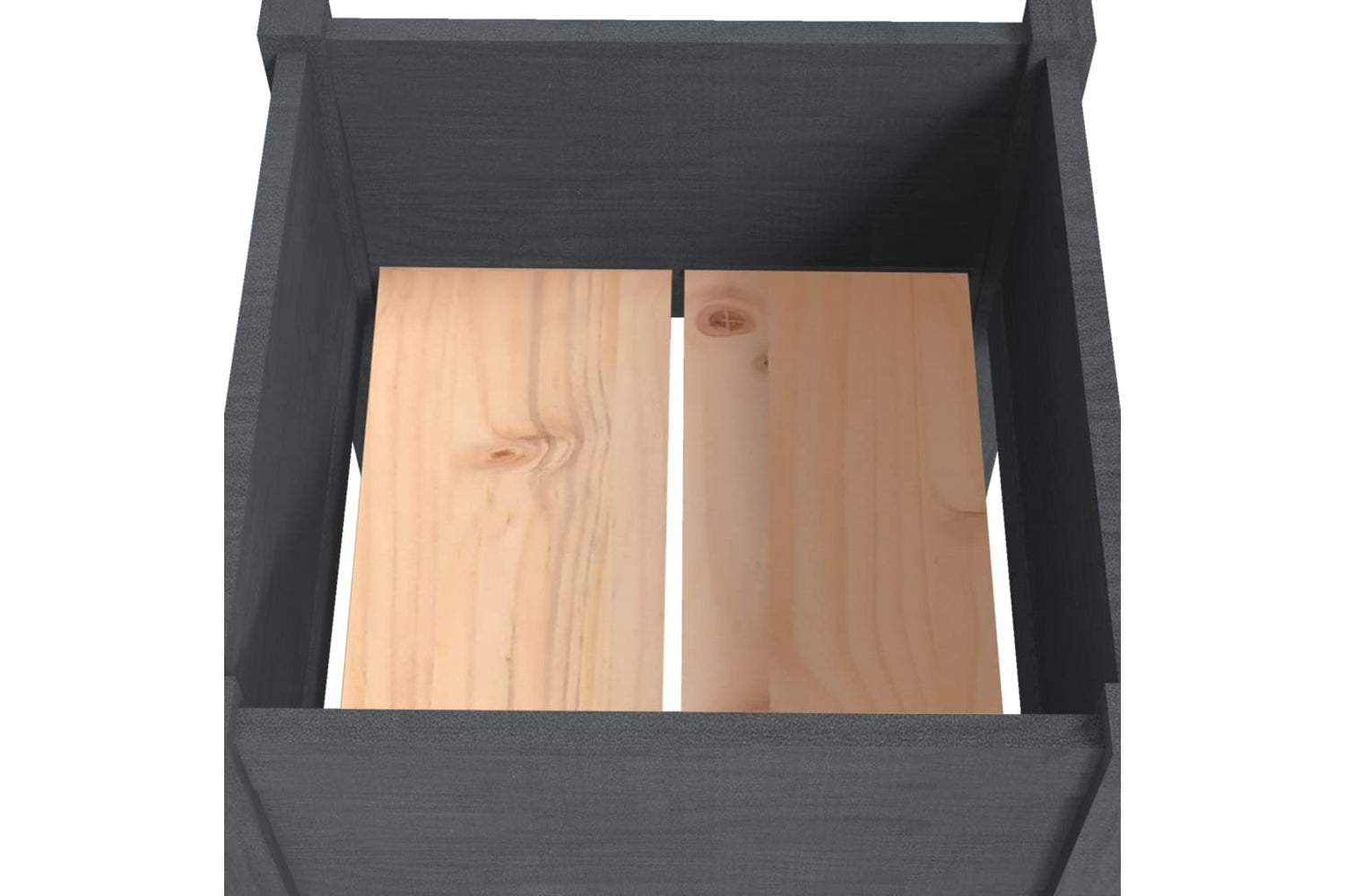 vidaXL 810793 Garden Planter Grey 40x40x70cm Solid Pinewood-4