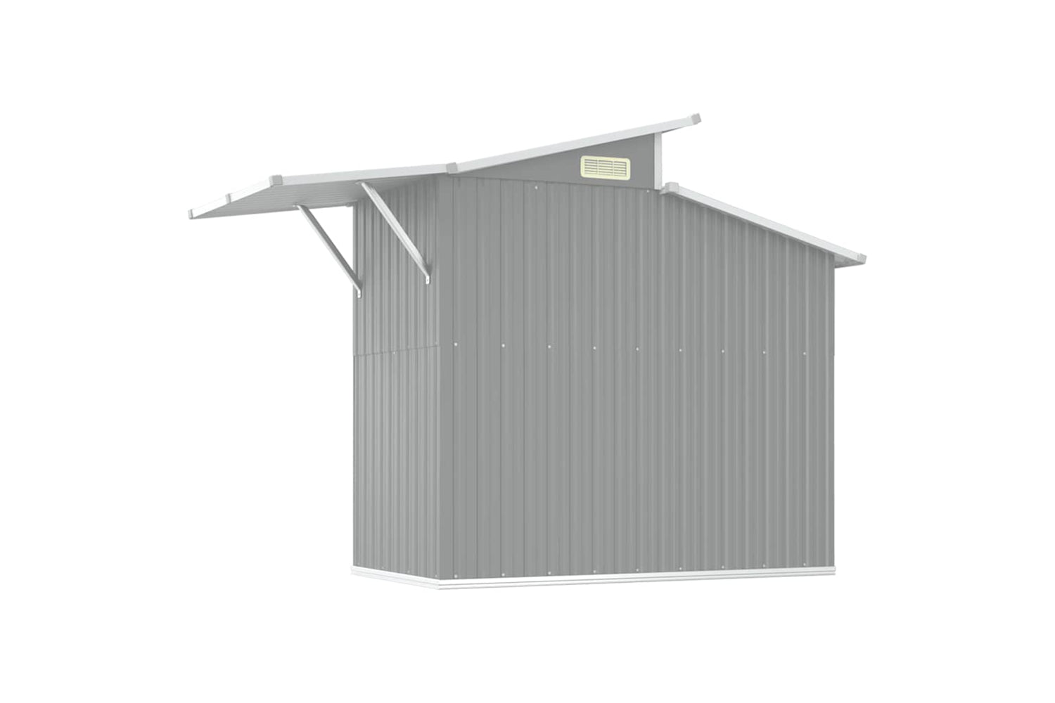 vidaXL 316243 Garden Shed Grey 270x130x208.5cm Galvanised Steel-5
