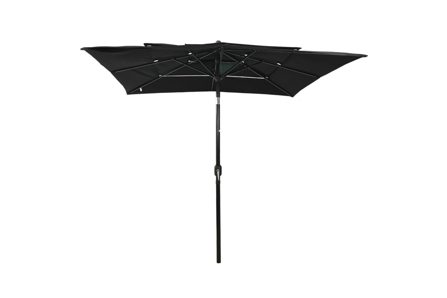 Vidaxl 313842 3-tier Parasol With Aluminium Pole Black 2.5x2.5 M-2