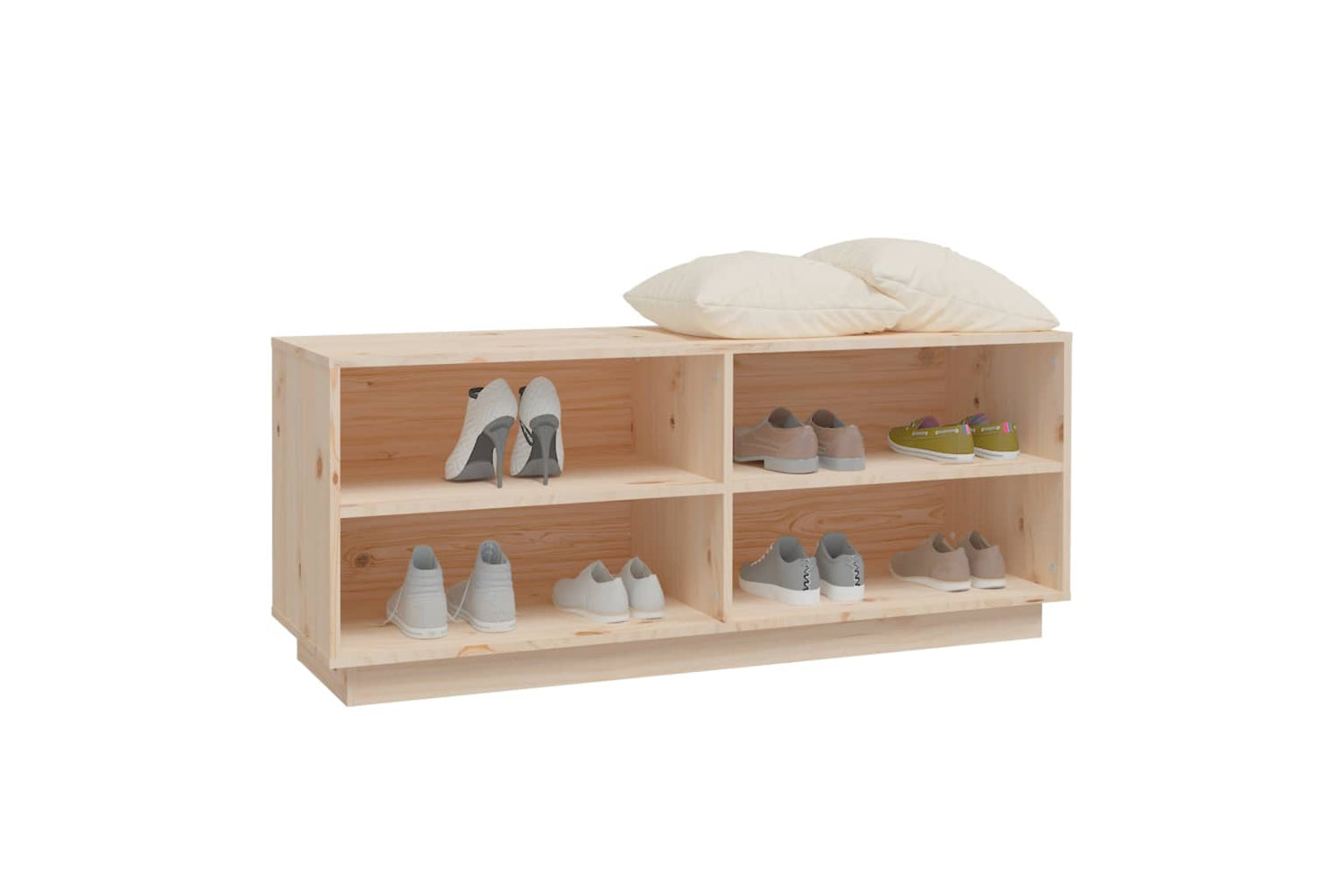 vidaXL 813540 Shoe Cabinet 110x34x45cm Solid Wood Pine-3
