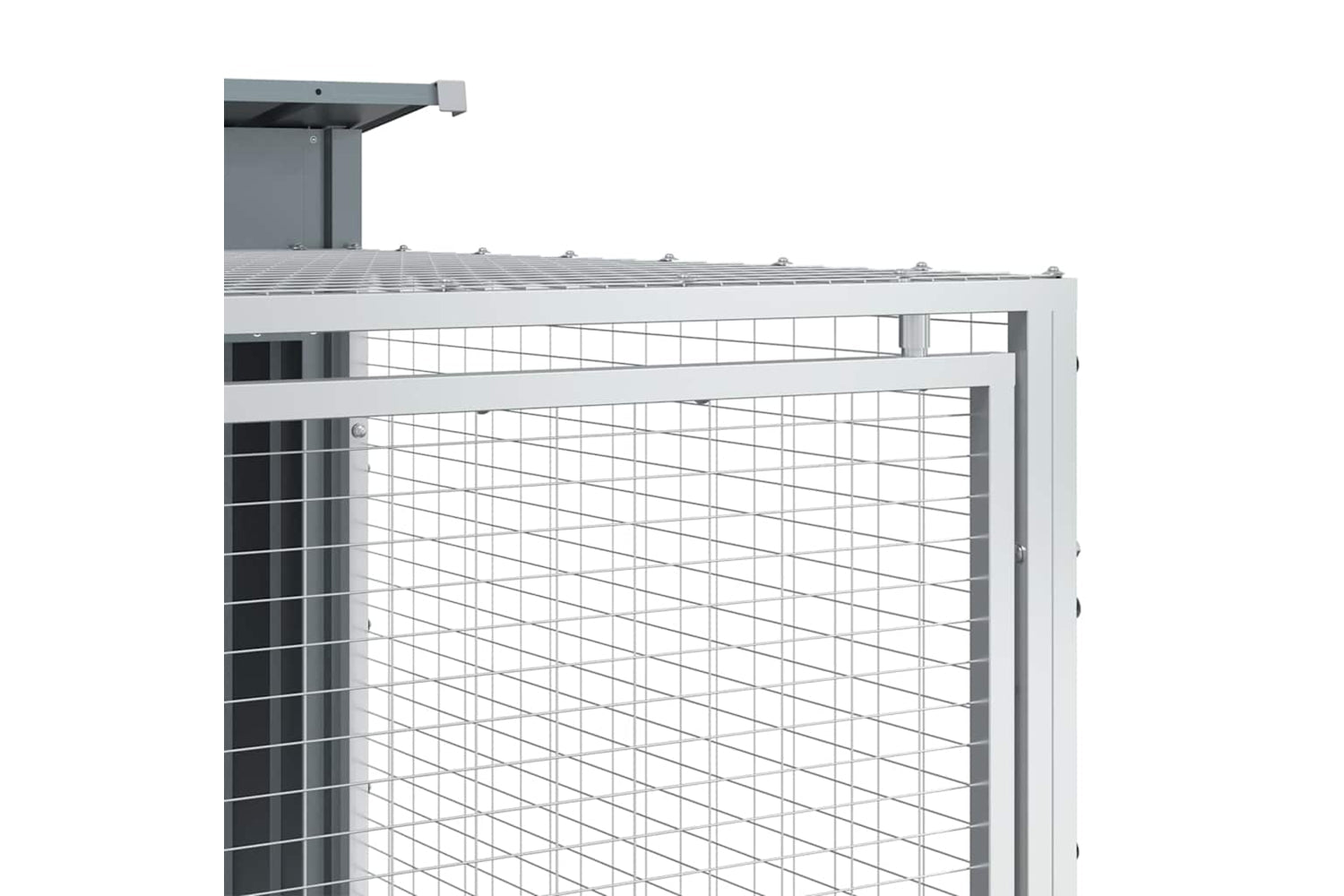 Vidaxl Dog House With Run Anthracite 153x194x110 Cm Galvanised Steel-7