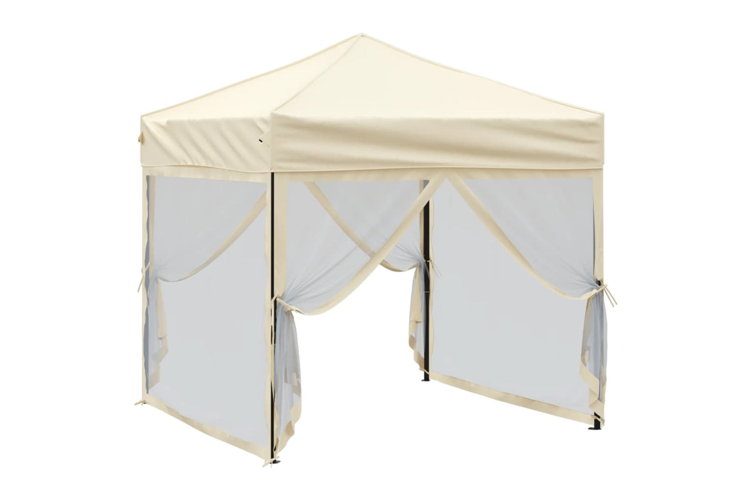 Vidaxl 93508 Folding Party Tent With Sidewalls Cream 2x2 M-2