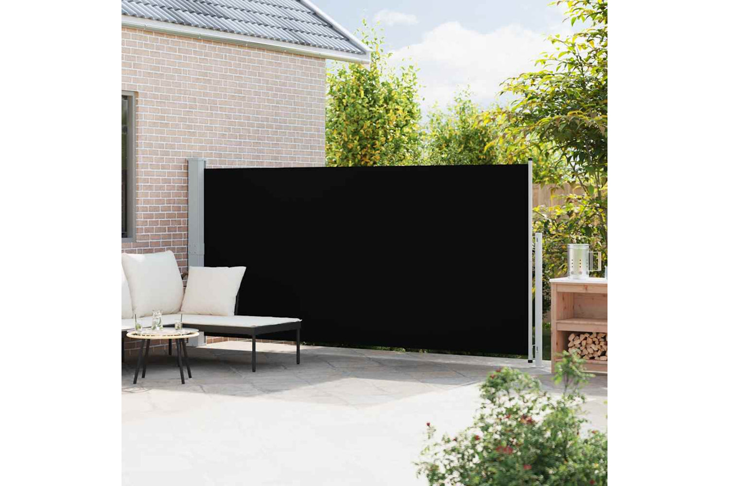 vidaXL 313405 Patio Retractable Side Awning 180x500cm Black-2
