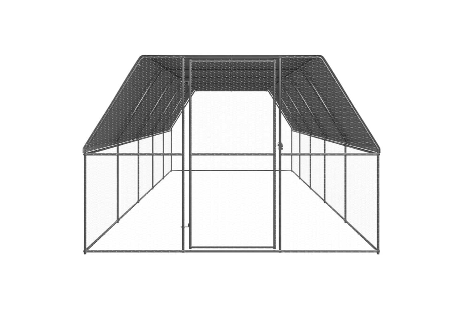 Vidaxl 3154379 Outdoor Chicken Cage 3x10x2 M Galvanised Steel-2