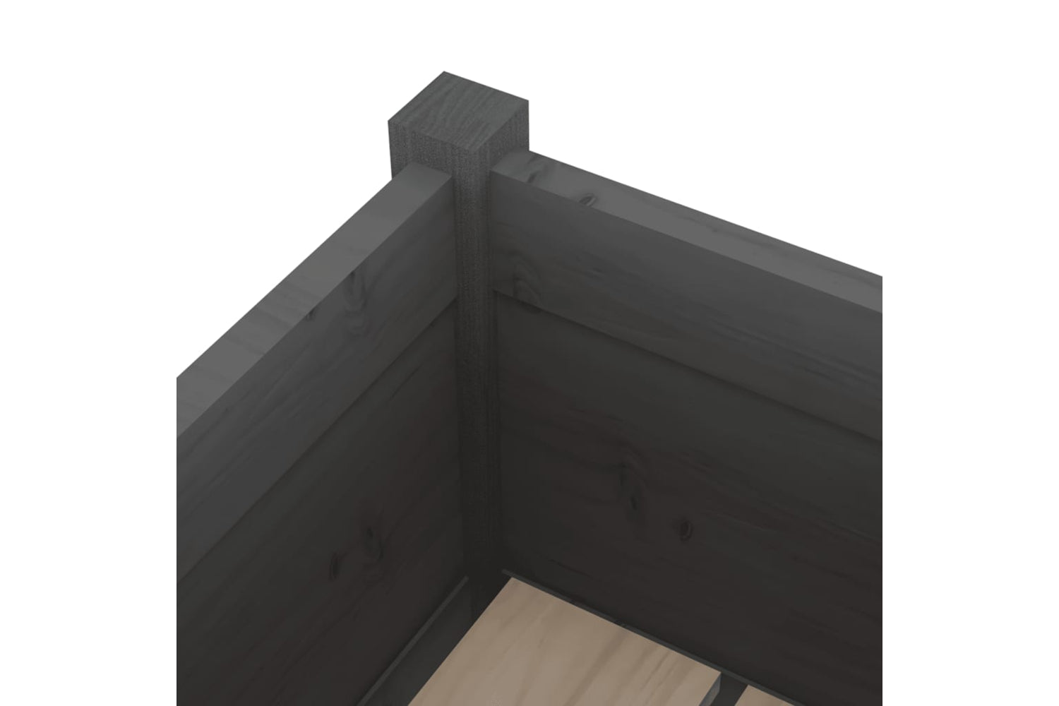 vidaXL 810783 Garden Planter Grey 31x31x70cm Solid Pinewood-4