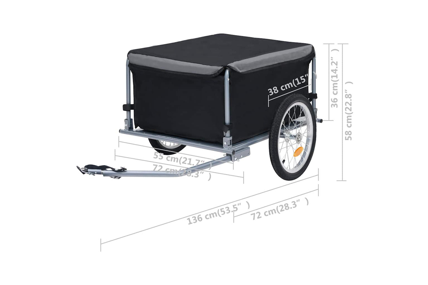Vidaxl Bike Trailer Black And Grey 65 Kg-6