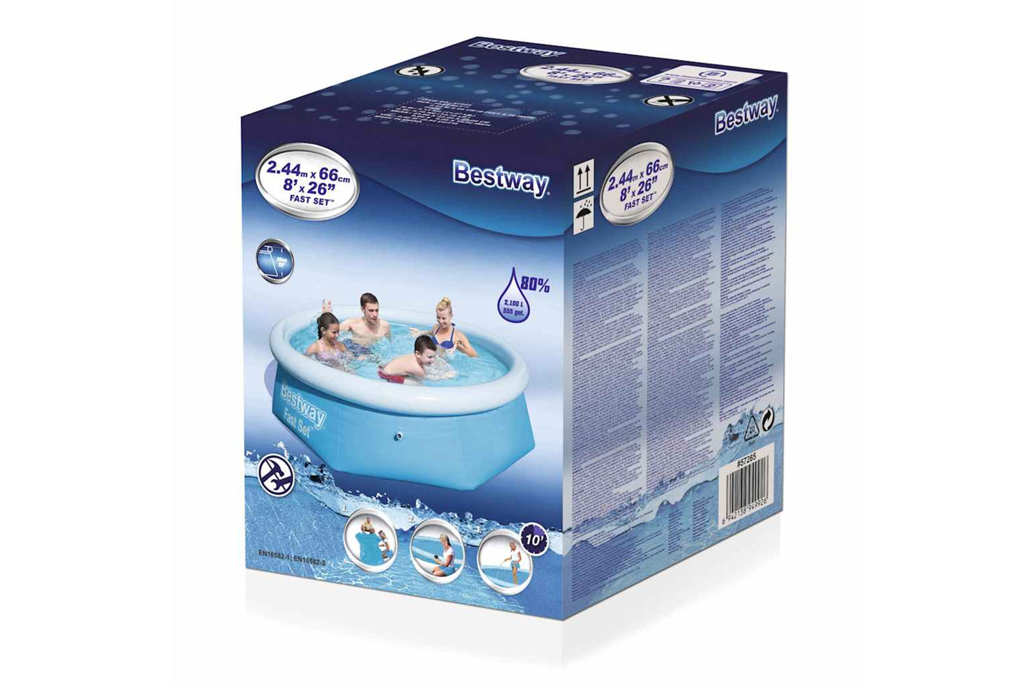 Bestway 91627 Fast Set Swimming Pool 244x65 Cm 57265-2
