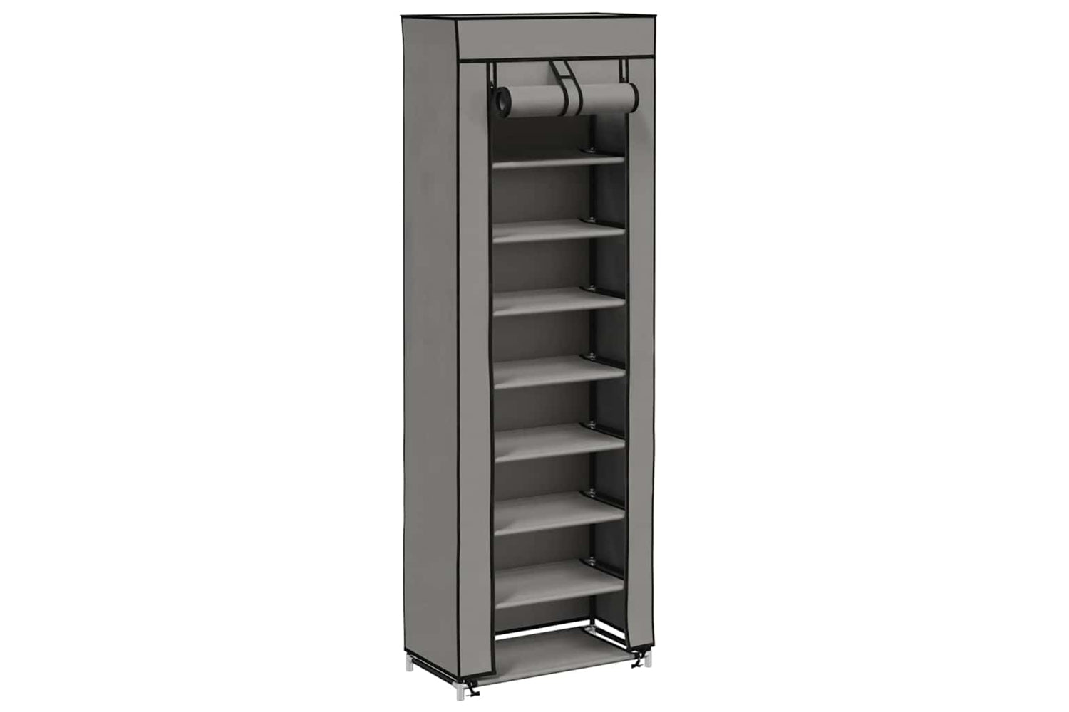 vidaXL 282432 Shoe Cabinet With Cover Grey 57x29x162cm Fabric-2