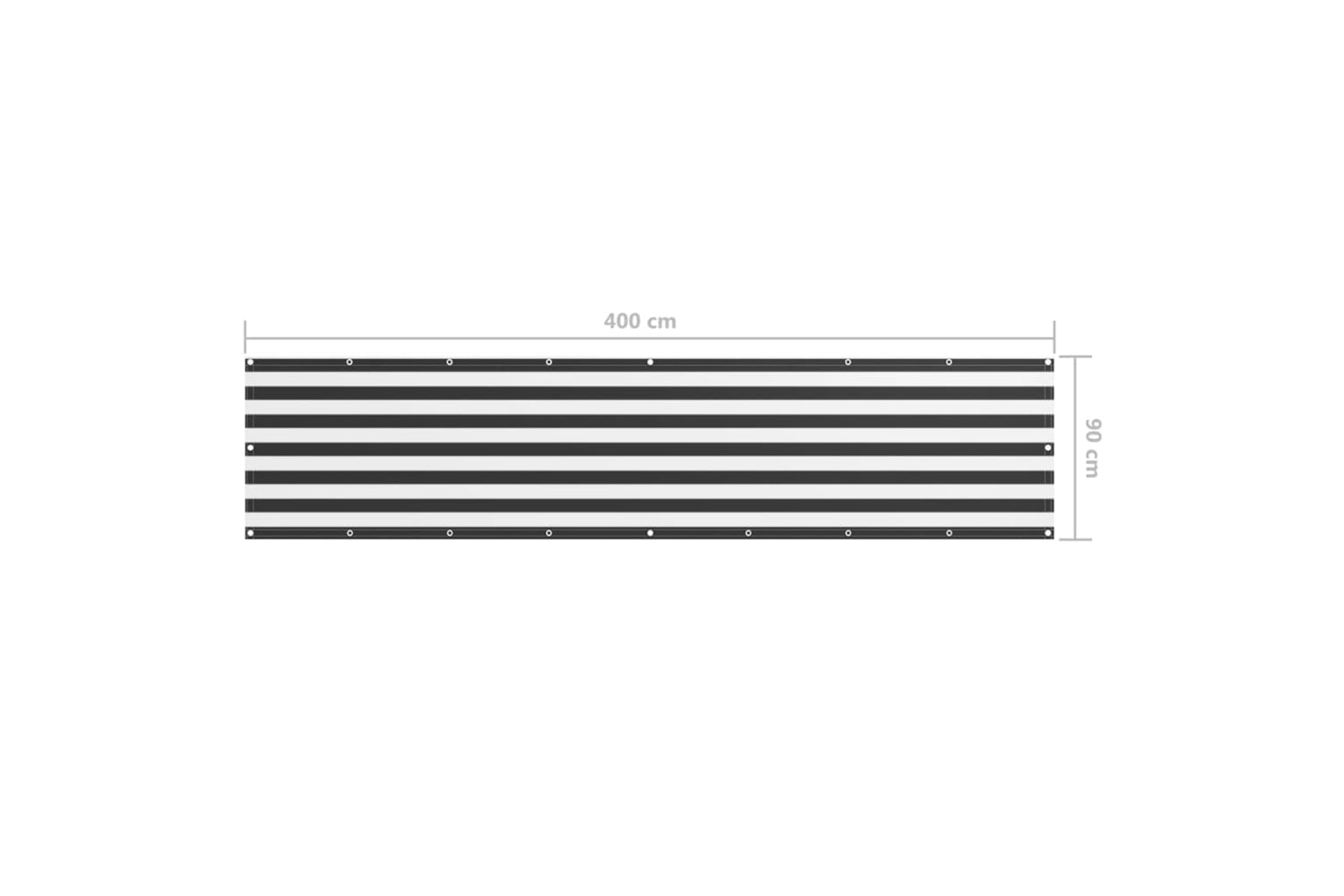 vidaXL 134881 Balcony Screen Anthracite And White 90x400cm Oxford Fabric-5