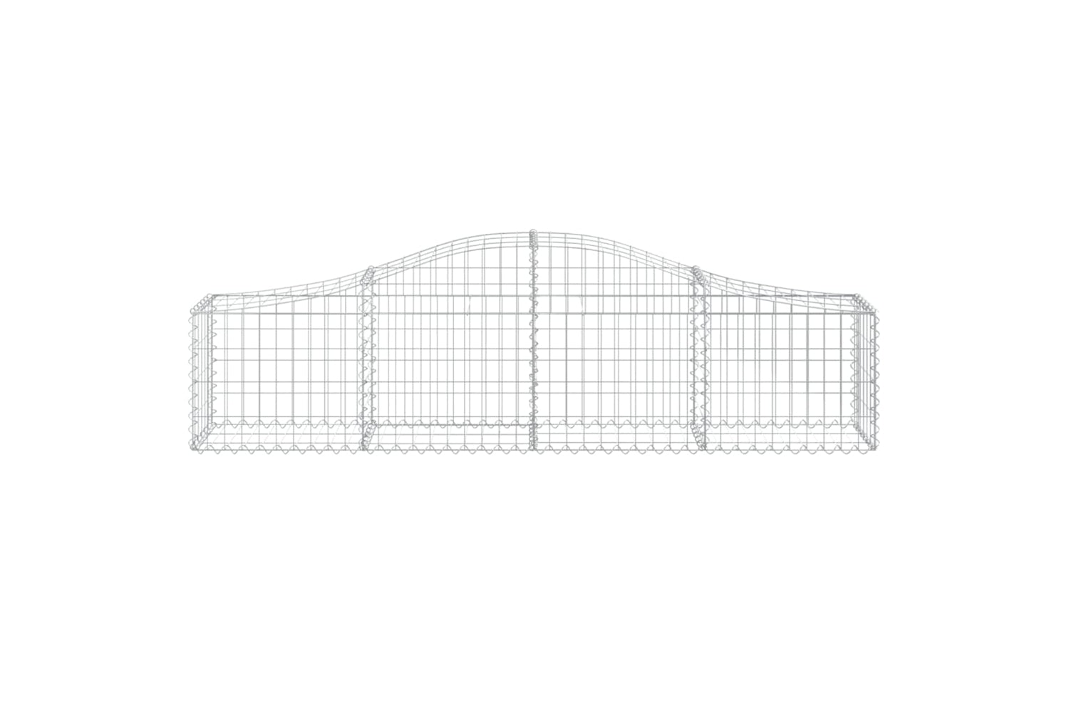 vidaXL 3145370 Arched Gabion Baskets 5 Pcs 200x30x40/60cm Galvanised Iron-3