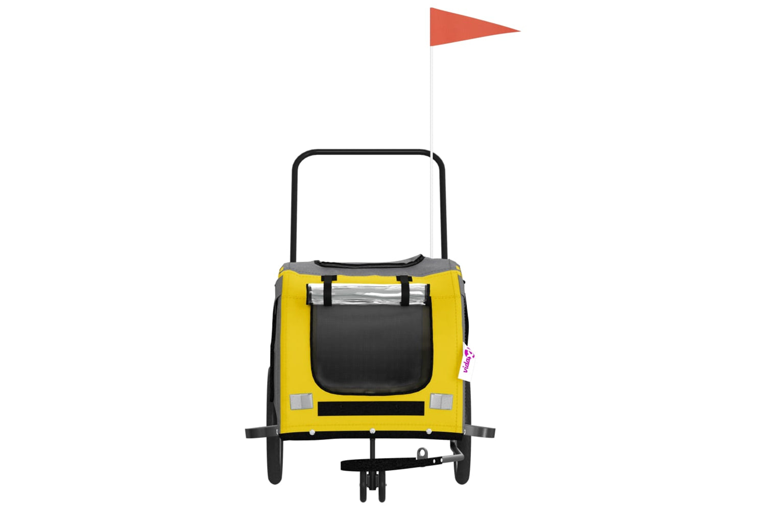 Vidaxl 93903 Pet Bike Trailer Yellow And Grey Oxford Fabric And Iron-3