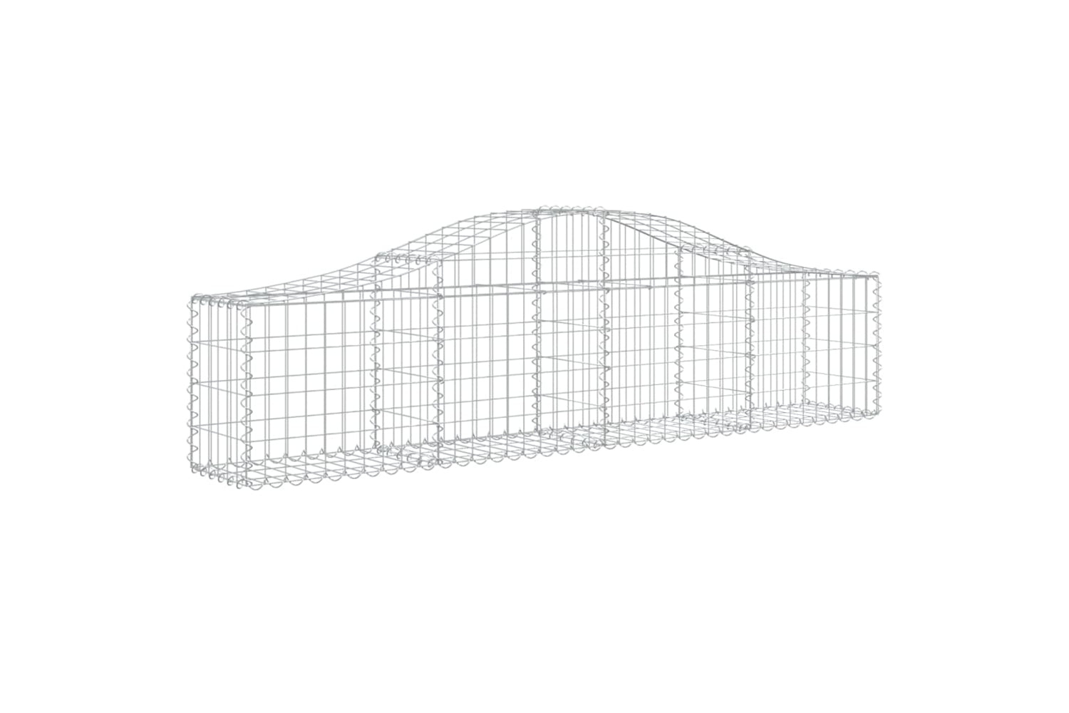 vidaXL 3145369 Arched Gabion Baskets 4 Pcs 200x30x40/60cm Galvanised Iron-2