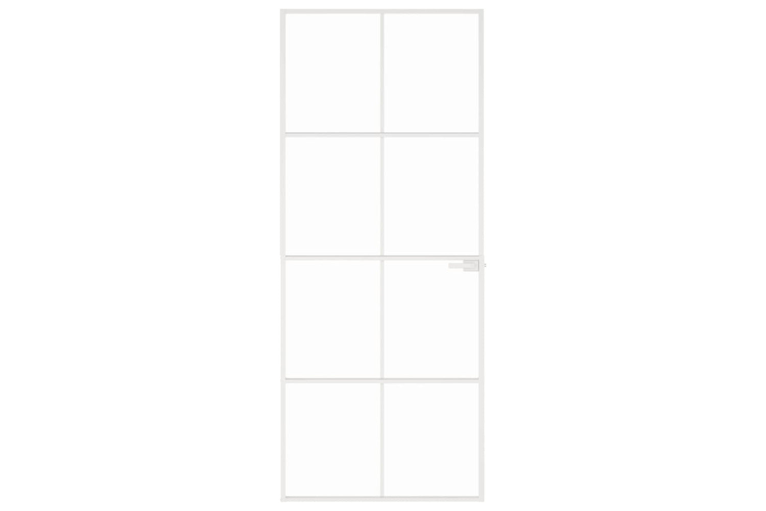 vidaXL 153671 Interior Door White 83x201.5cm Tempered Glass&aluminium Slim-2