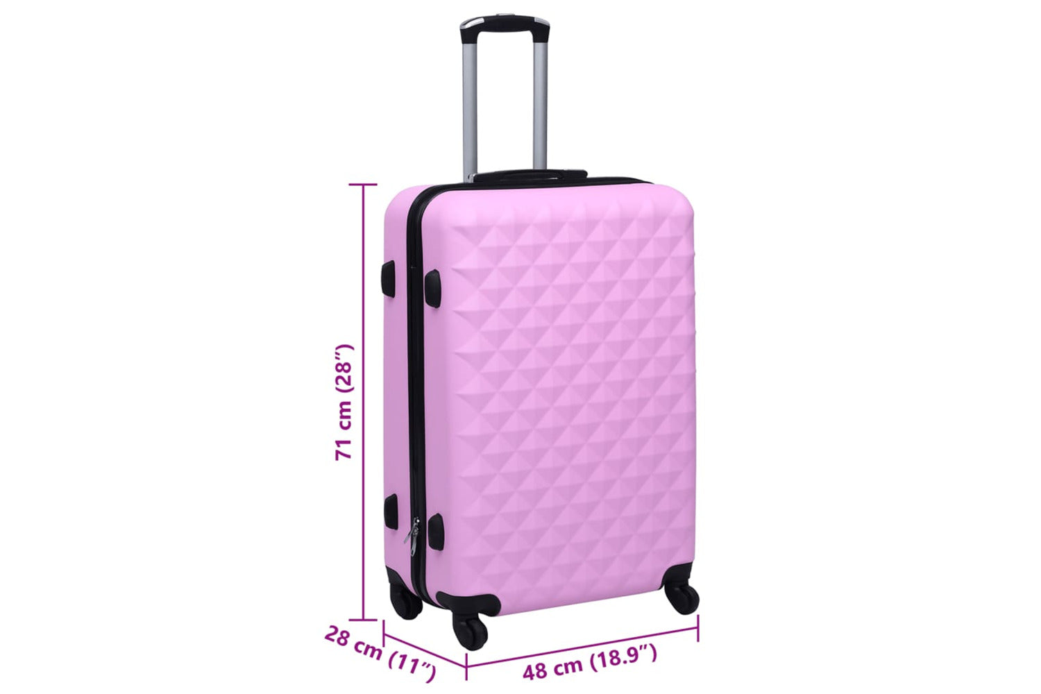 Vidaxl 92424 Hardcase Trolley Pink Abs-7