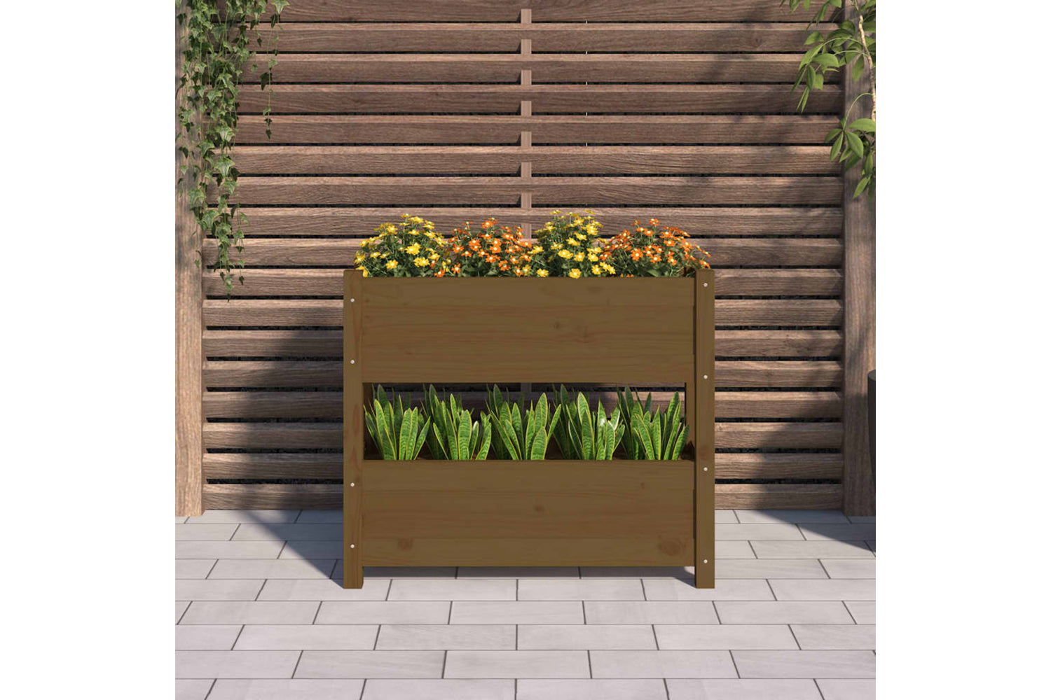 vidaXL 823944 Planter Honey Brown 77x25x66cm Solid Wood Pine-2